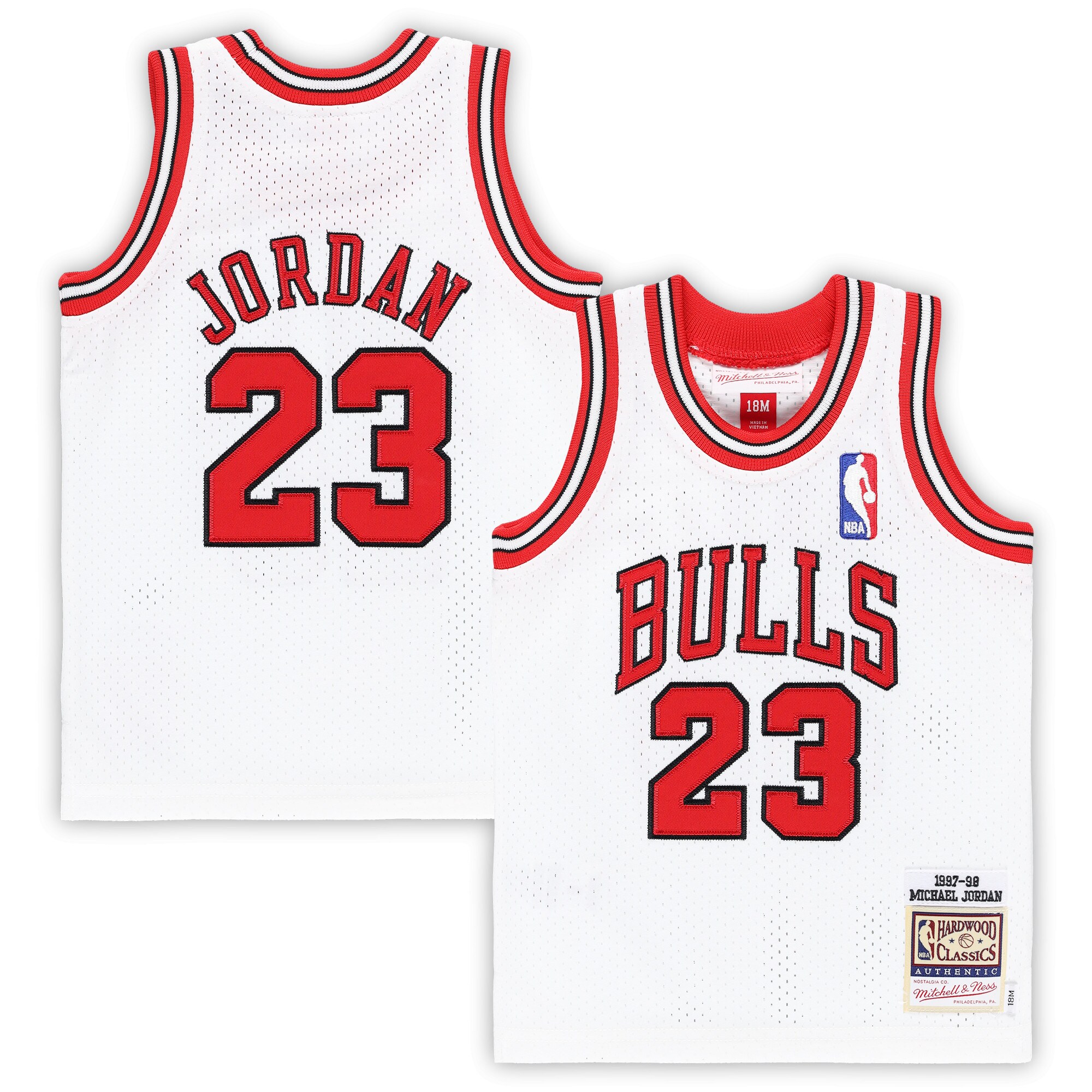 NBA infant chicago bulls michael jordan mitchell amp ness white 199798 hardwood classics authentic jersey Collection - Official Jerseys & Hats | NBA Store