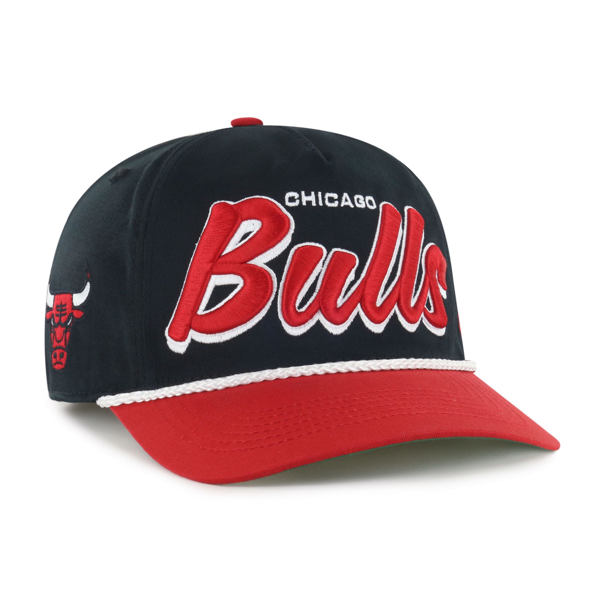 NBA men8217s chicago bulls 821747 blackred dropshadow rope hitch adjustable hat Collection - Official Jerseys & Hats | NBA Store