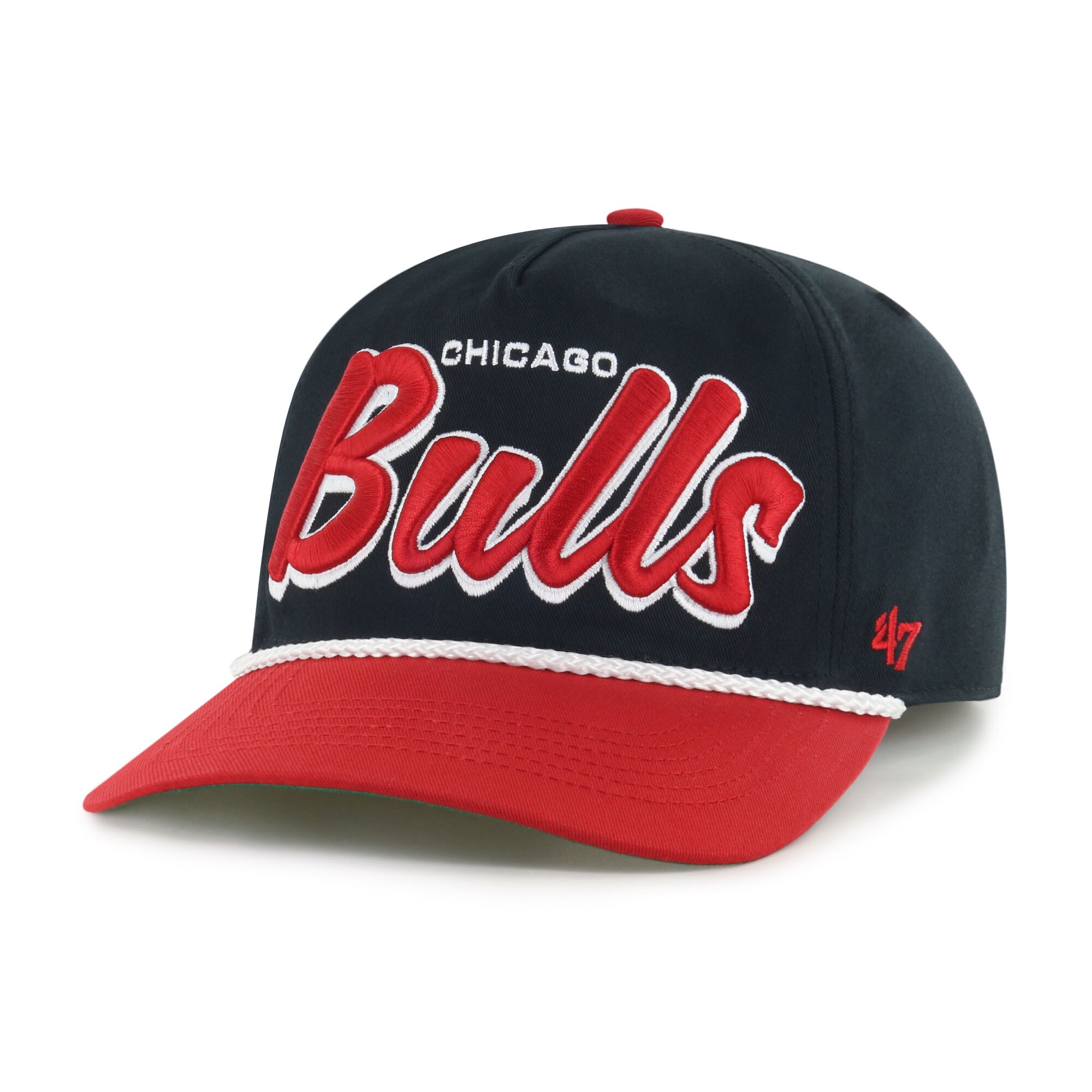 NBA men8217s chicago bulls 821747 blackred dropshadow rope hitch adjustable hat Collection - Official Jerseys & Hats | NBA Store