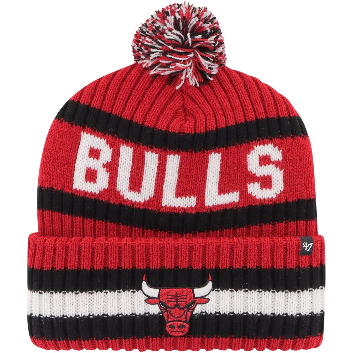 NBA men8217s chicago bulls 821747 red bering cuffed knit hat with pom Collection - Official Jerseys & Hats | NBA Store