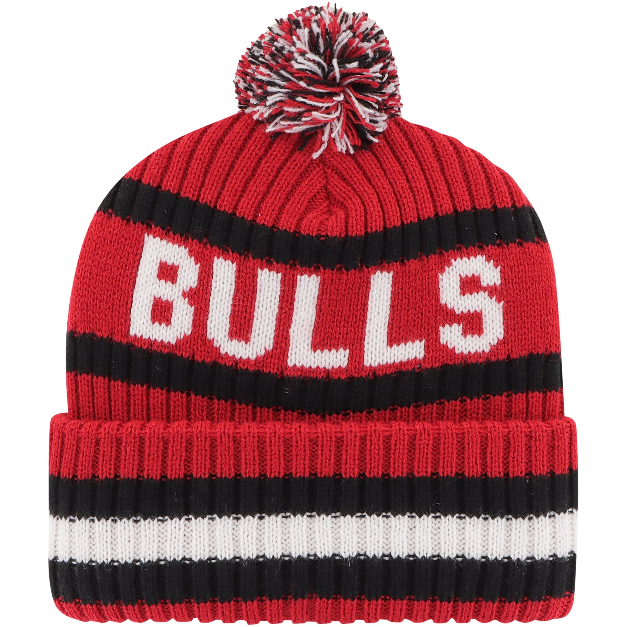 NBA men8217s chicago bulls 821747 red bering cuffed knit hat with pom Collection - Official Jerseys & Hats | NBA Store