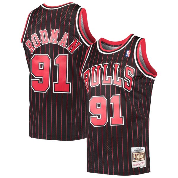 NBA men8217s chicago bulls dennis rodman mitchell amp ness black hardwood classics swingman jersey Collection - Official Jerseys & Hats | NBA Store