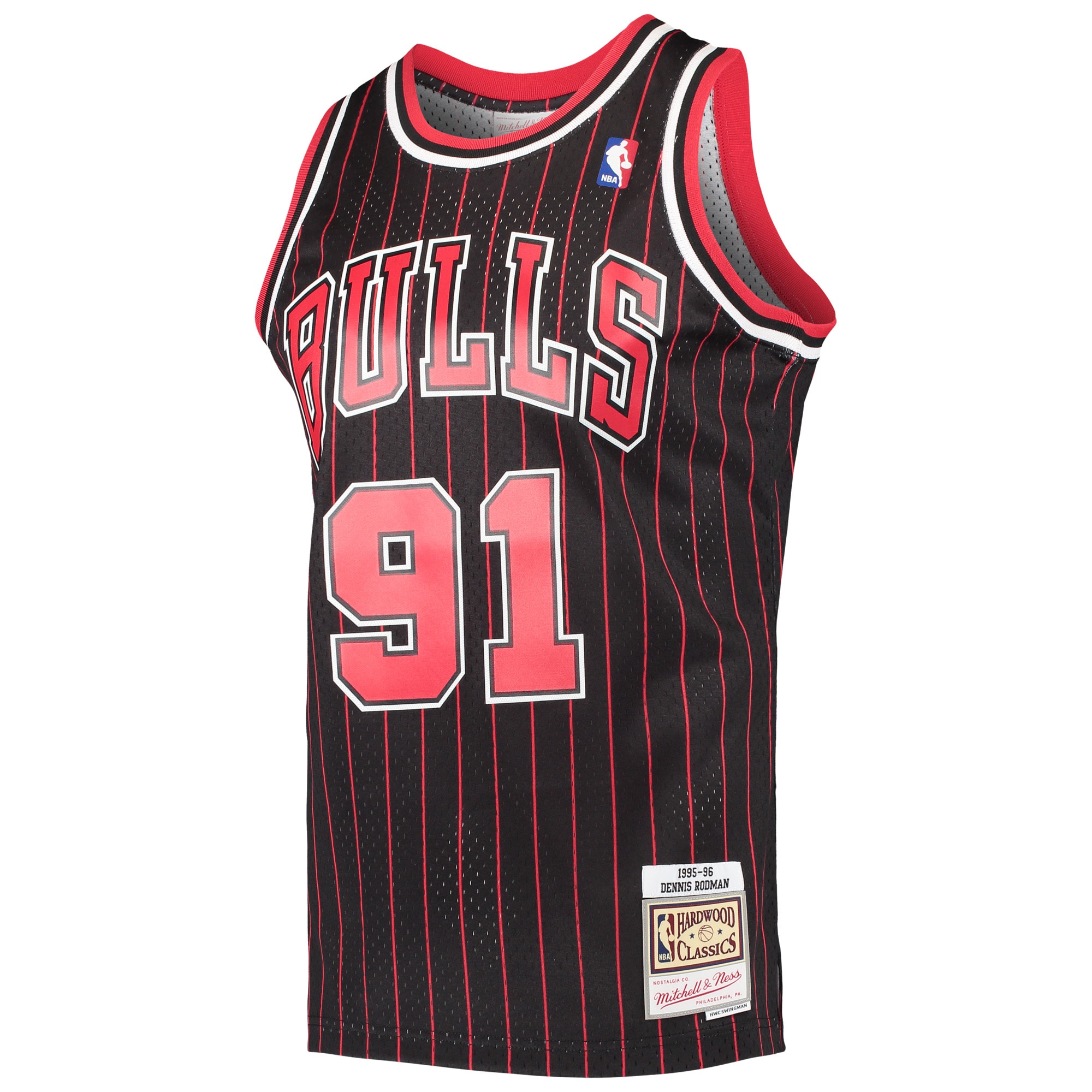 NBA men8217s chicago bulls dennis rodman mitchell amp ness black hardwood classics swingman jersey Collection - Official Jerseys & Hats | NBA Store