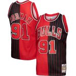 NBA men8217s chicago bulls dennis rodman mitchell amp ness redblack hardwood classics 199596 split swingman jersey Collection - Official Jerseys & Hats | NBA Store