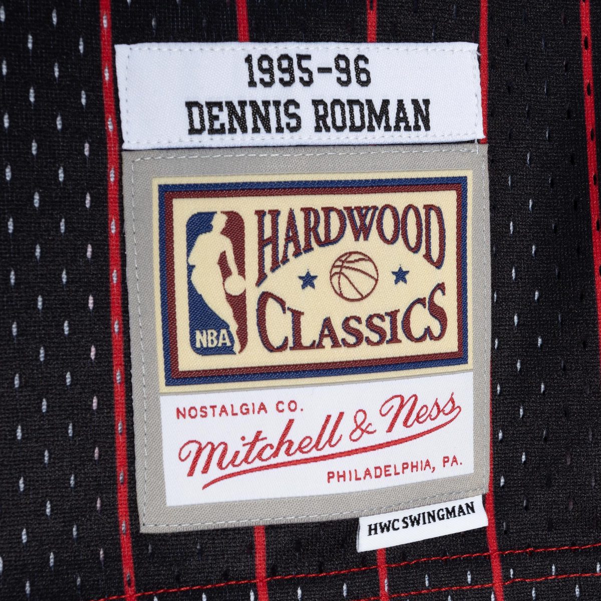 NBA men8217s chicago bulls dennis rodman mitchell amp ness redblack hardwood classics 199596 split swingman jersey Collection - Official Jerseys & Hats | NBA Store