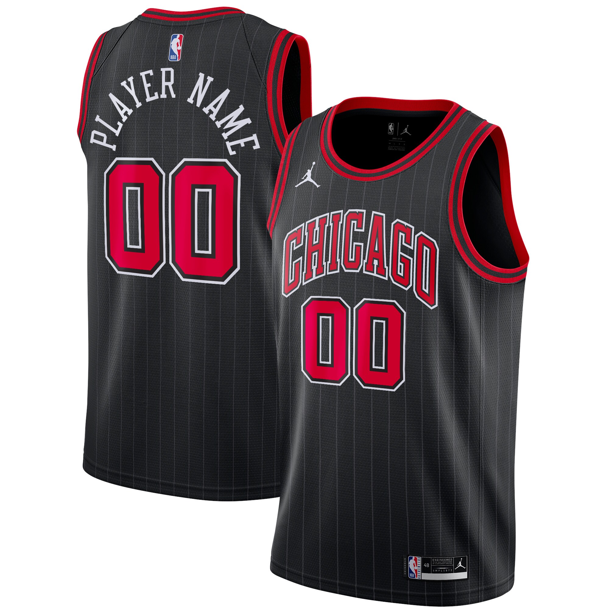 NBA men8217s chicago bulls jordan brand black swingman custom jersey – statement edition Collection - Official Jerseys & Hats | NBA Store