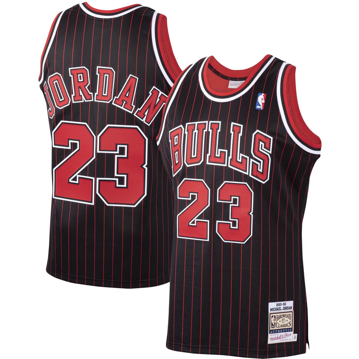 NBA men8217s chicago bulls michael jordan mitchell amp ness black 199596 hardwood classics authentic jersey Collection - Official Jerseys & Hats | NBA Store