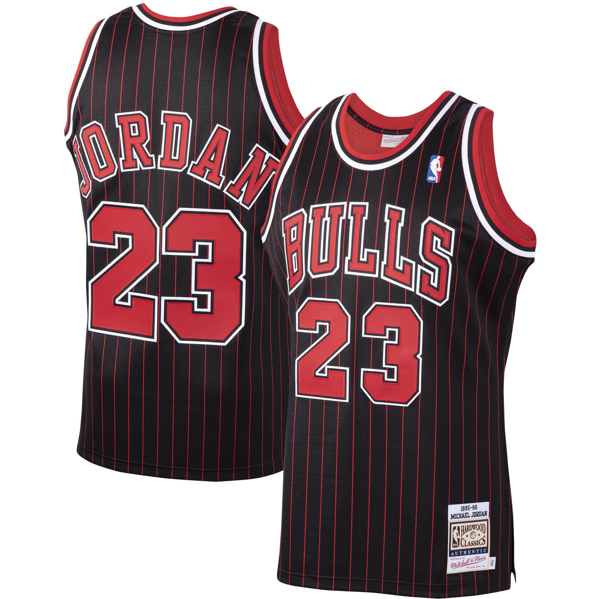 NBA men8217s chicago bulls michael jordan mitchell amp ness black 199596 hardwood classics authentic jersey Collection - Official Jerseys & Hats | NBA Store
