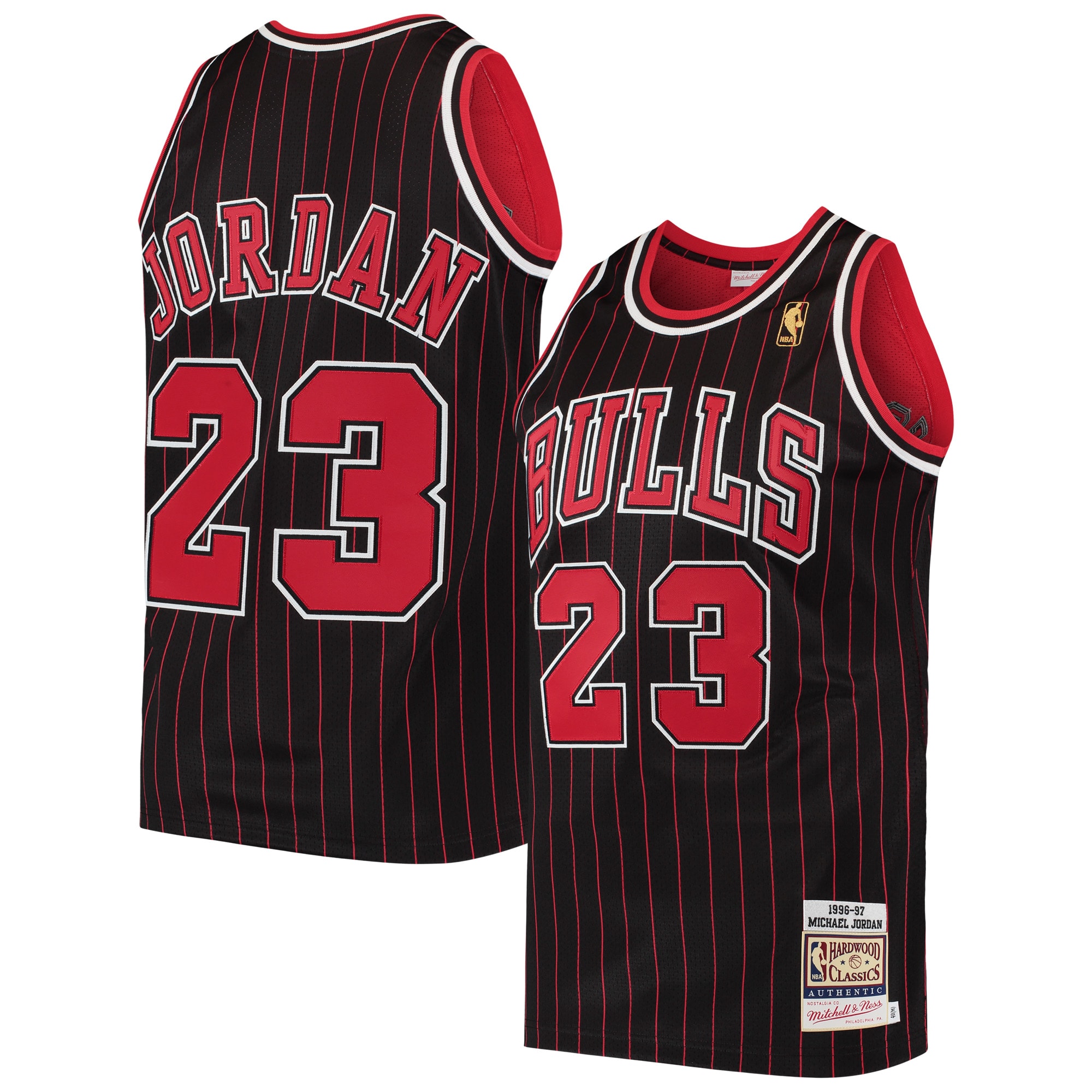 NBA men8217s chicago bulls michael jordan mitchell amp ness black 199697 hardwood classics authentic jersey Collection - Official Jerseys & Hats | NBA Store