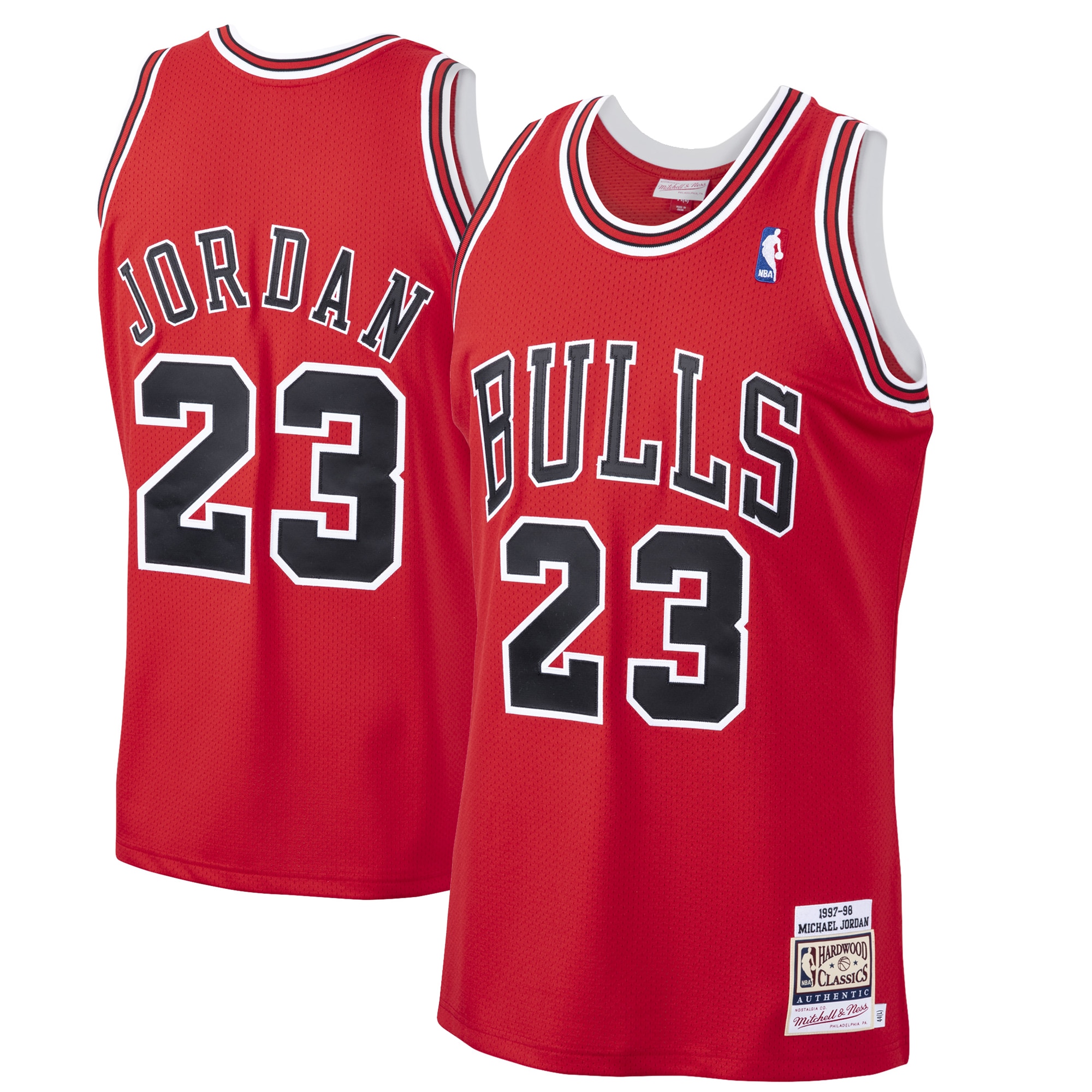 NBA men8217s chicago bulls michael jordan mitchell amp ness scarlet 199798 hardwood classics authentic jersey Collection - Official Jerseys & Hats | NBA Store