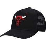 NBA men8217s chicago bulls mitchell amp ness black monogram allover logo mesh trucker adjustable hat Collection - Official Jerseys & Hats | NBA Store