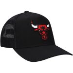 NBA men8217s chicago bulls mitchell amp ness black monogram allover logo mesh trucker adjustable hat Collection - Official Jerseys & Hats | NBA Store