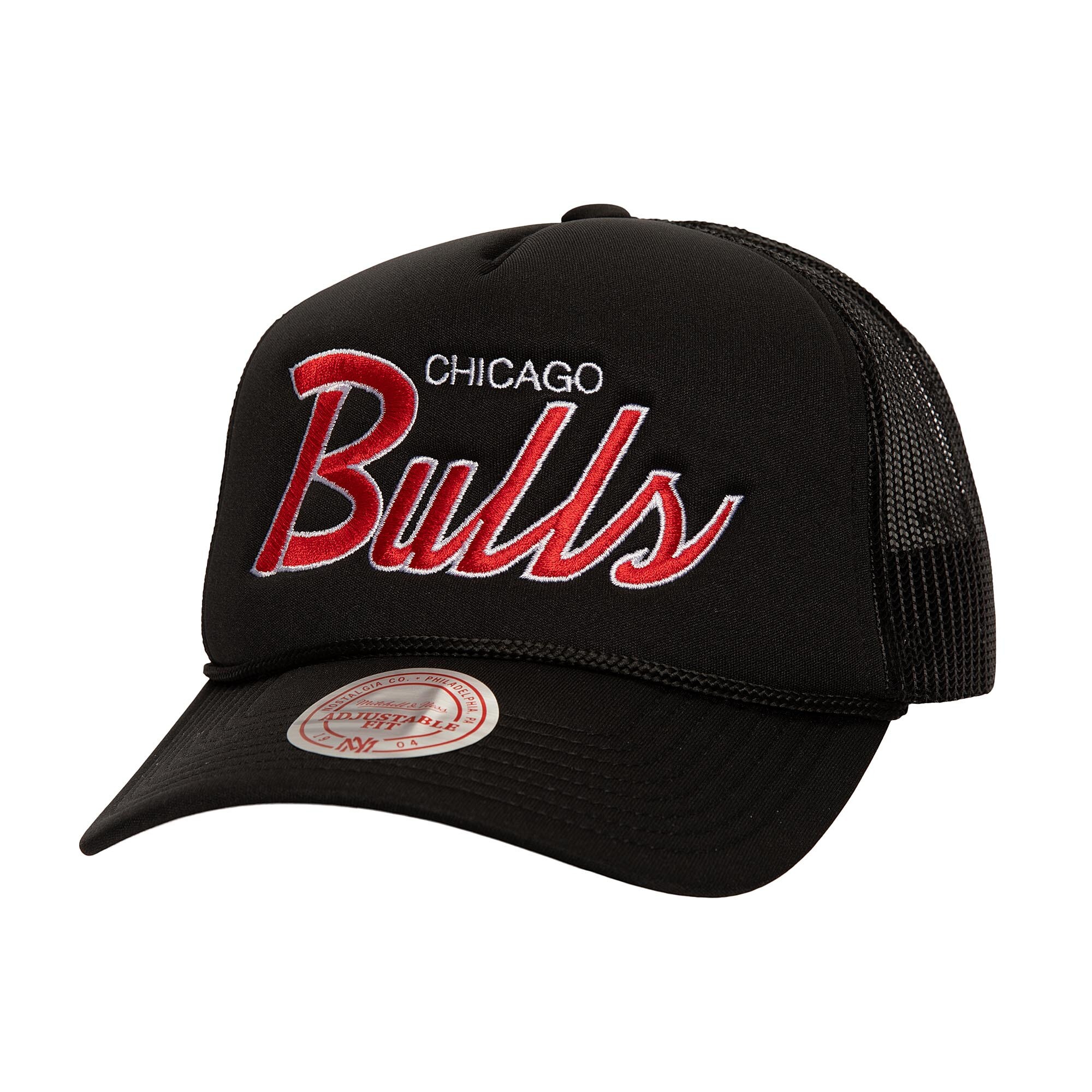 NBA men8217s chicago bulls mitchell amp ness black script sidepatch trucker adjustable hat Collection - Official Jerseys & Hats | NBA Store