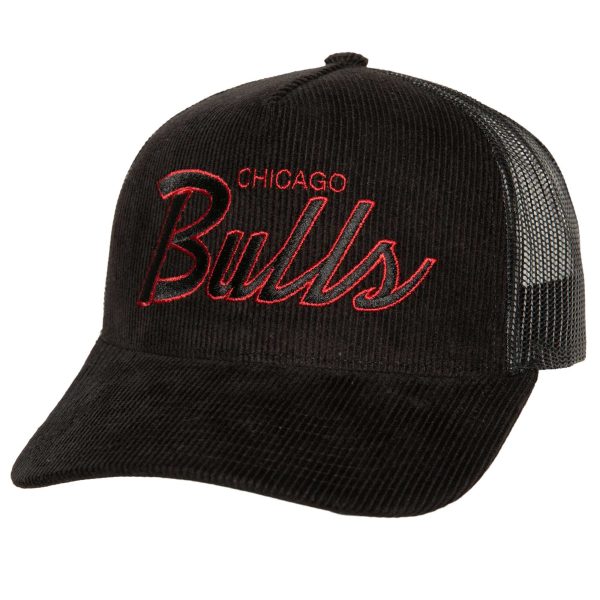 NBA men8217s chicago bulls mitchell amp ness black times up classic script cord trucker hat Collection - Official Jerseys & Hats | NBA Store