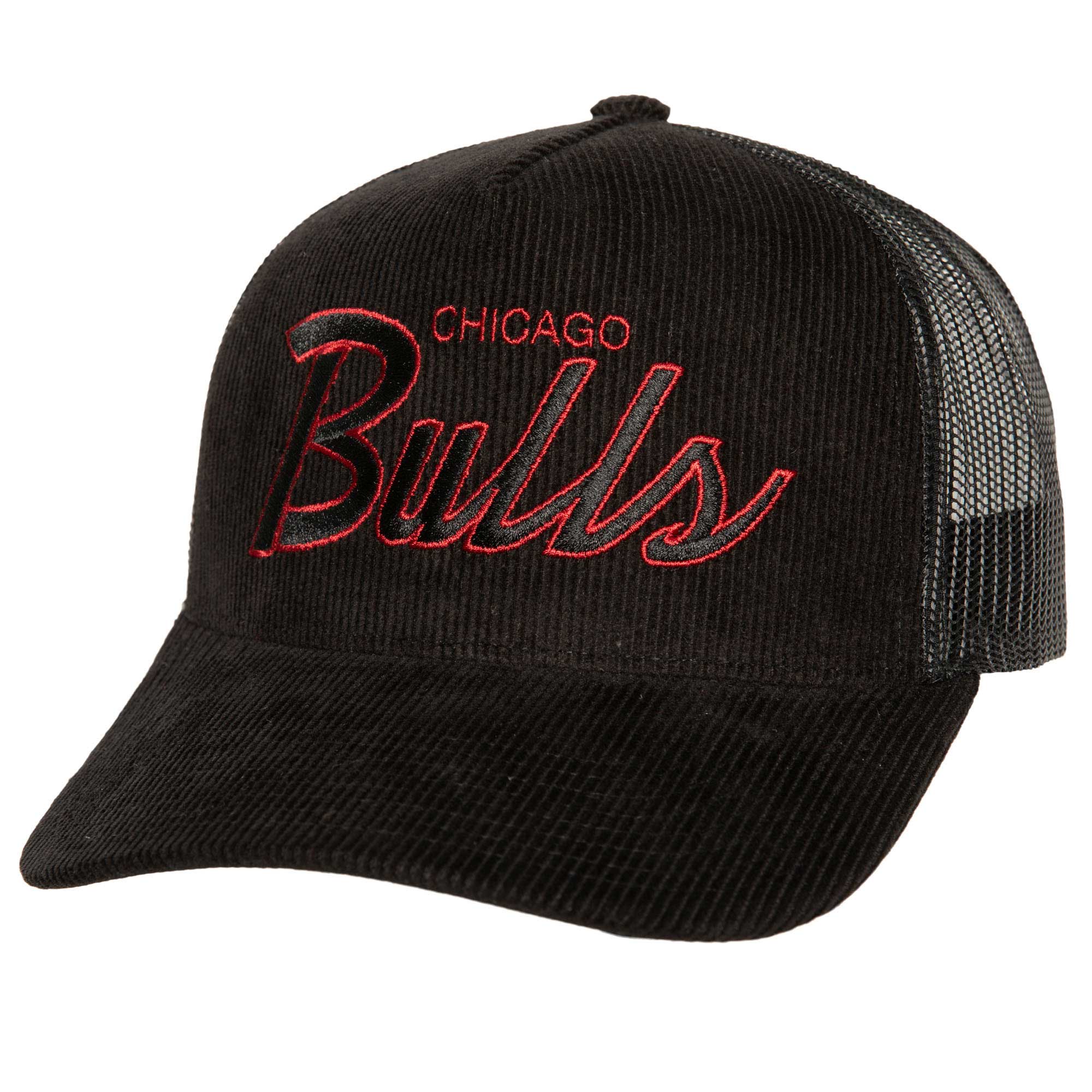 NBA men8217s chicago bulls mitchell amp ness black times up classic script cord trucker hat Collection - Official Jerseys & Hats | NBA Store