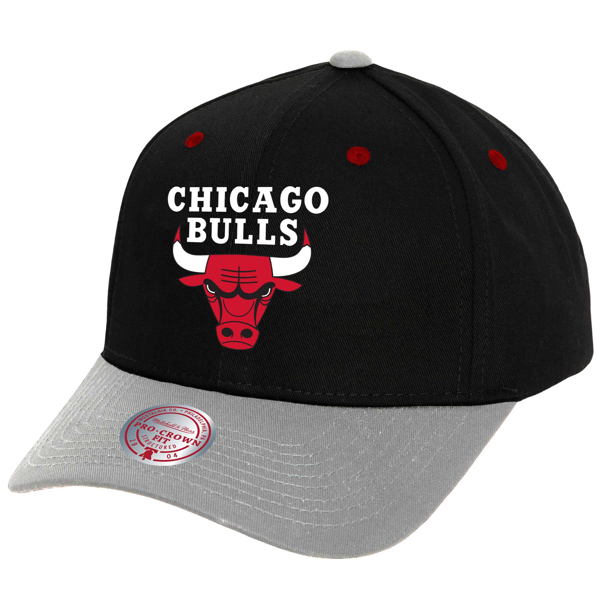NBA men8217s chicago bulls mitchell amp ness blackgray pro crown adjustable hat Collection - Official Jerseys & Hats | NBA Store