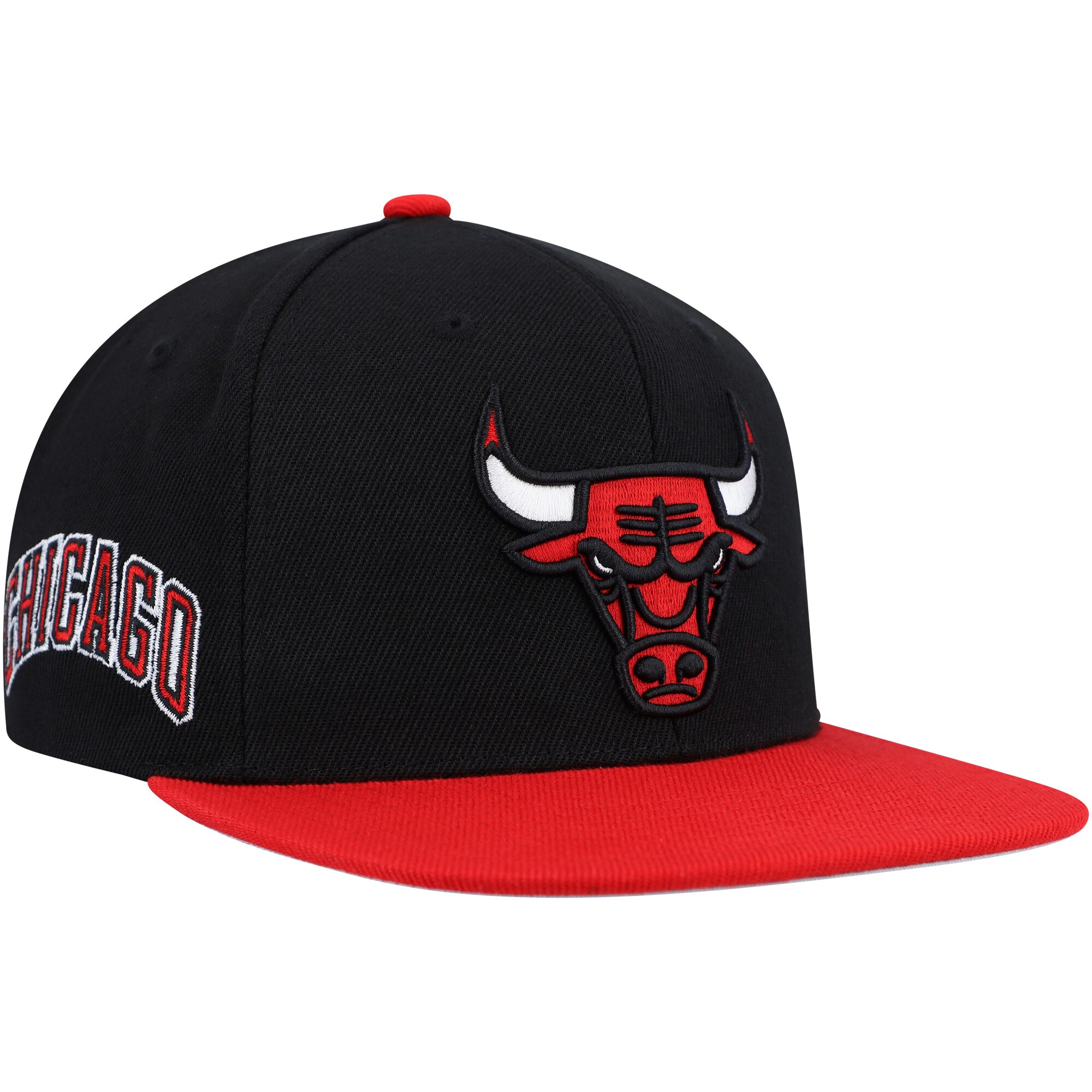 NBA men8217s chicago bulls mitchell amp ness blackred side core 2.0 snapback hat Collection - Official Jerseys & Hats | NBA Store