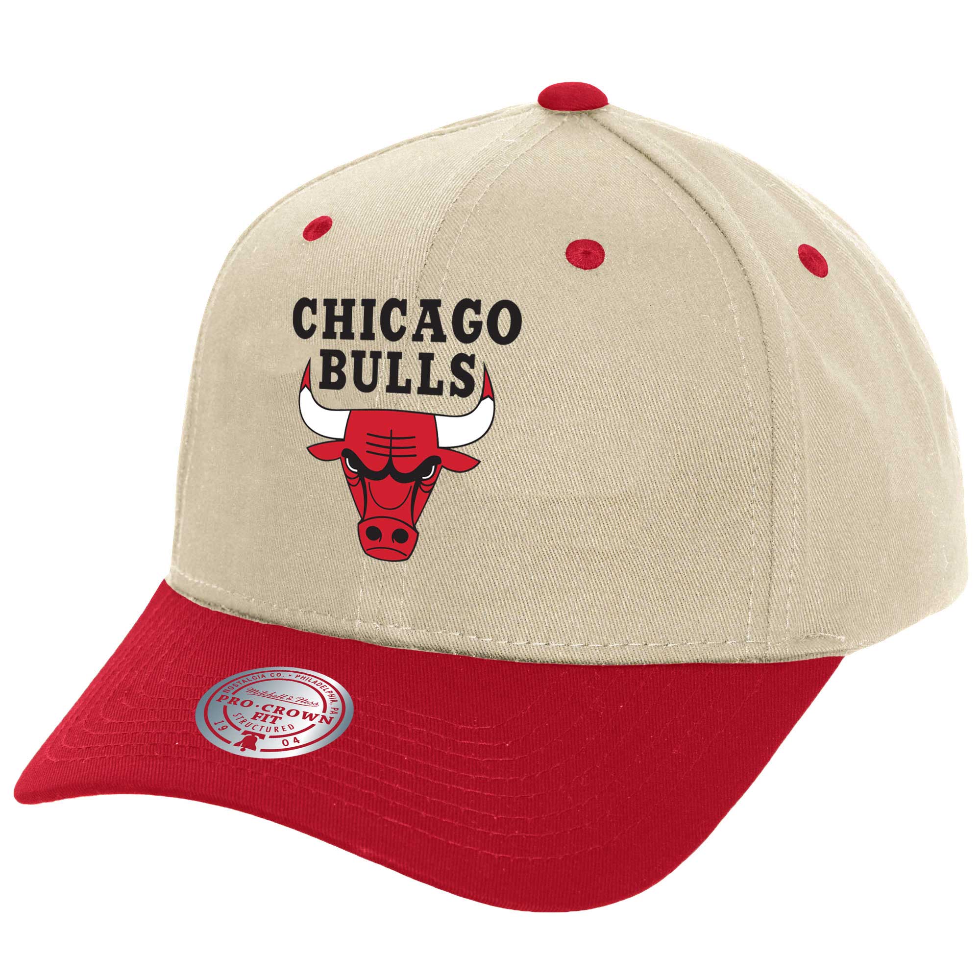 NBA men8217s chicago bulls mitchell amp ness cream game on two-tone pro crown adjustable hat Collection - Official Jerseys & Hats | NBA Store