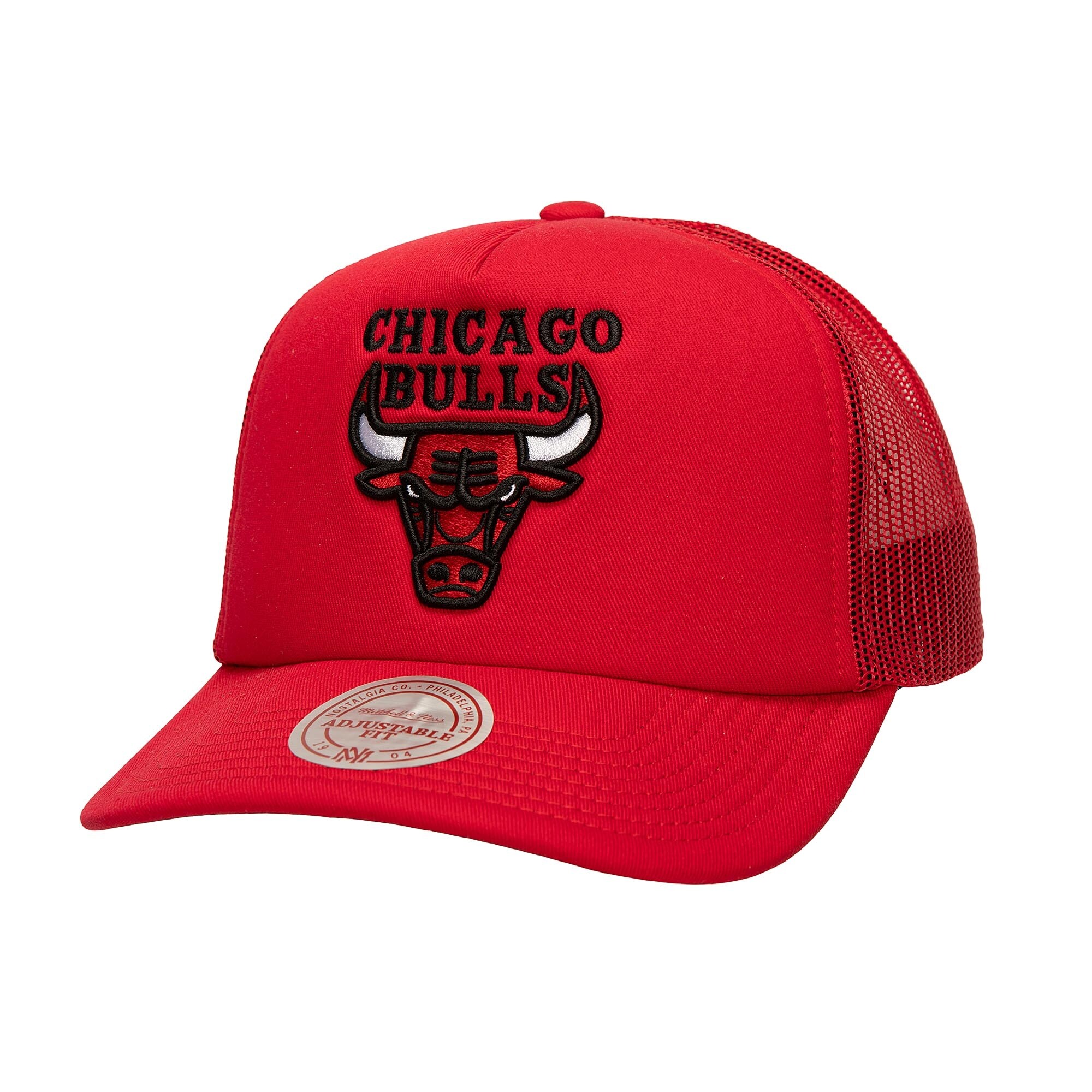 NBA men8217s chicago bulls mitchell amp ness red core evergreen otc trucker adjustable hat Collection - Official Jerseys & Hats | NBA Store