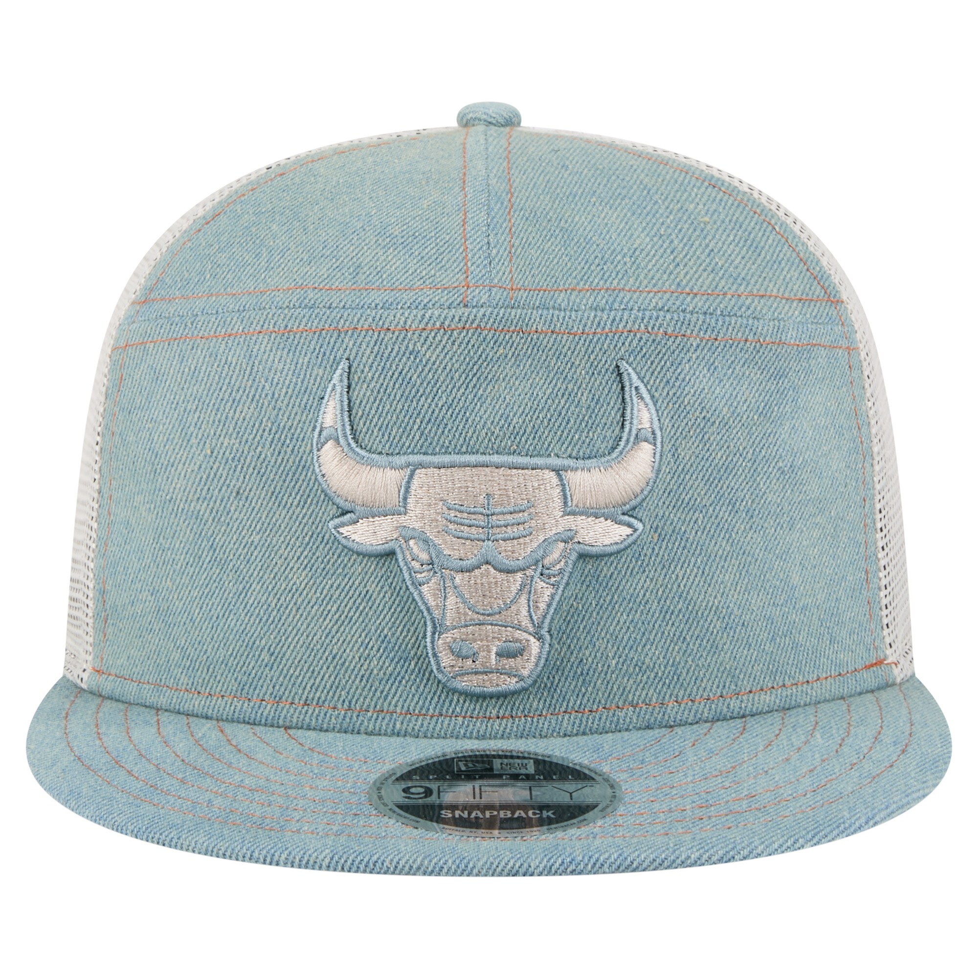 NBA men8217s chicago bulls new era adventure denim split panel 9fifty snapback trucker hat Collection - Official Jerseys & Hats | NBA Store