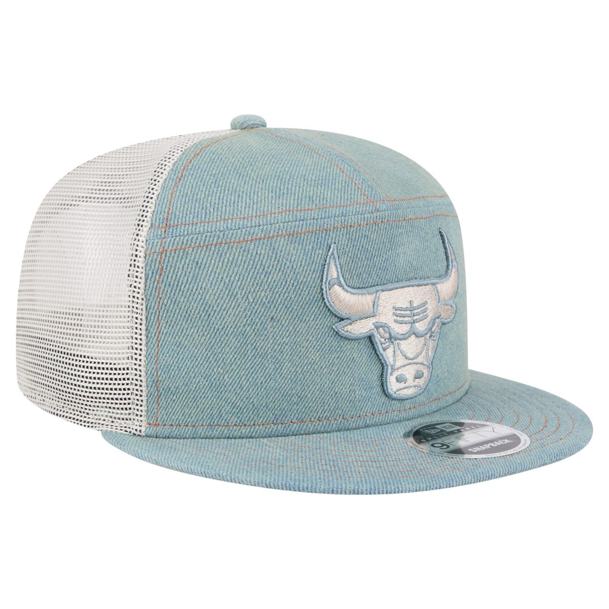NBA men8217s chicago bulls new era adventure denim split panel 9fifty snapback trucker hat Collection - Official Jerseys & Hats | NBA Store