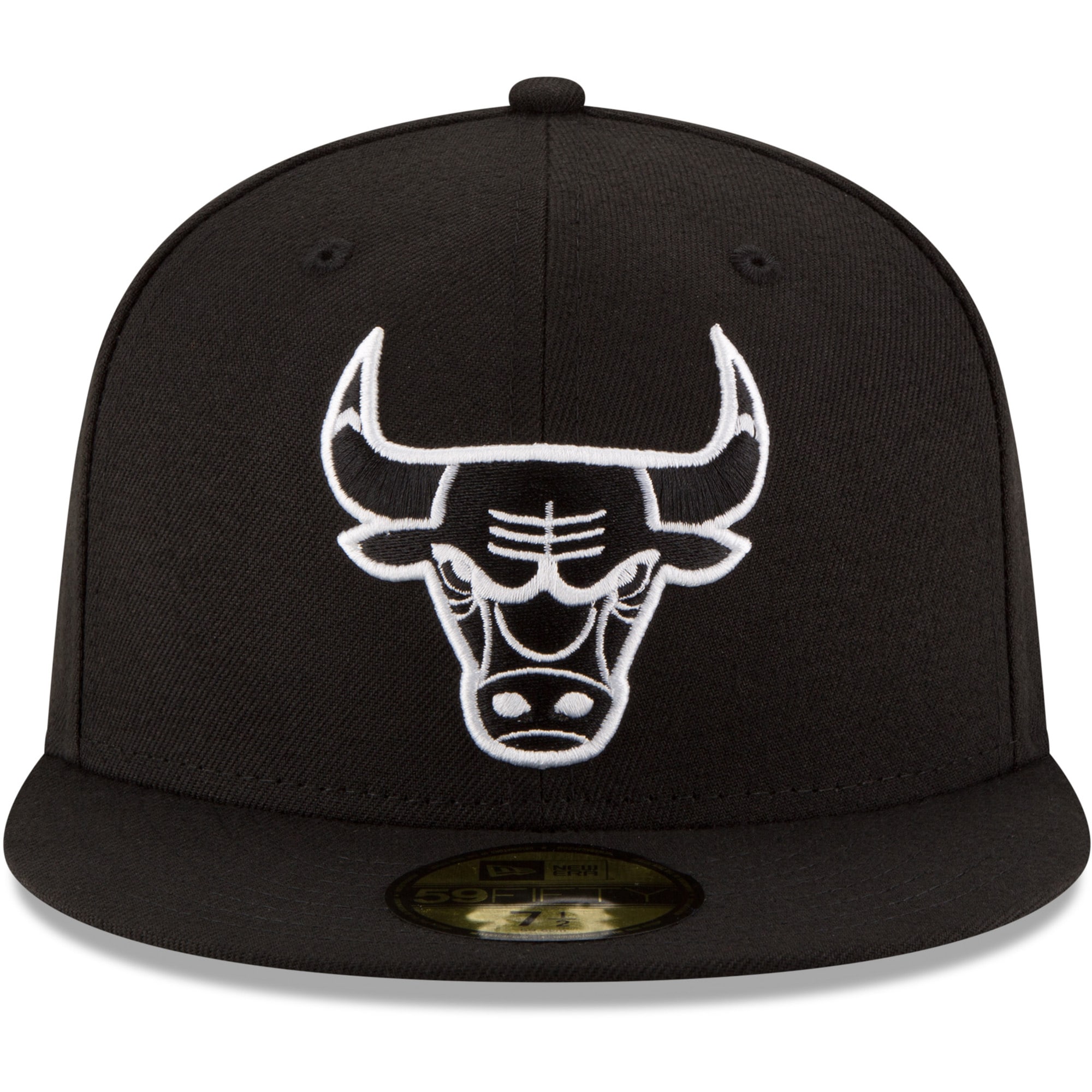 NBA men8217s chicago bulls new era black black amp white logo 59fifty fitted hat Collection - Official Jerseys & Hats | NBA Store