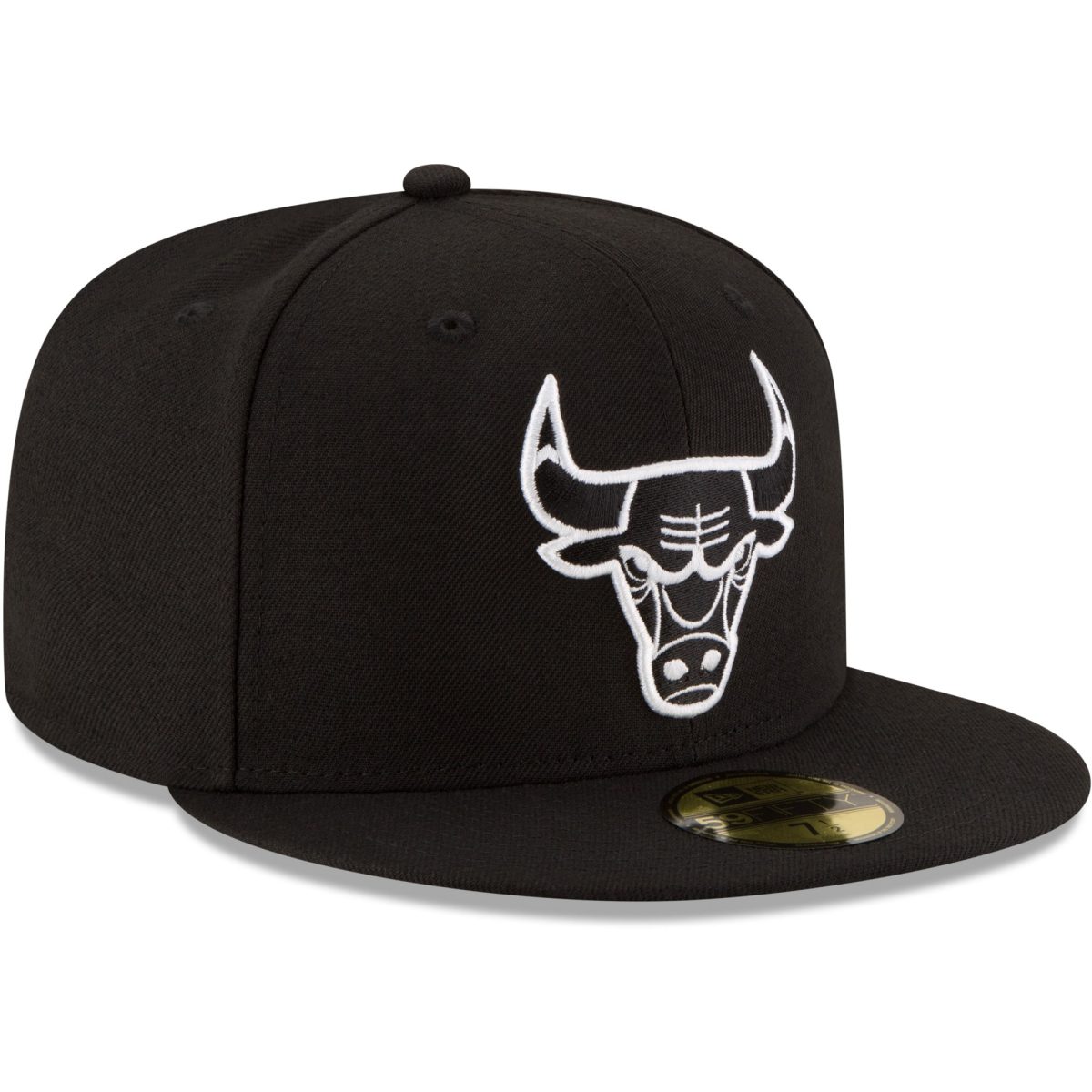 NBA men8217s chicago bulls new era black black amp white logo 59fifty fitted hat Collection - Official Jerseys & Hats | NBA Store