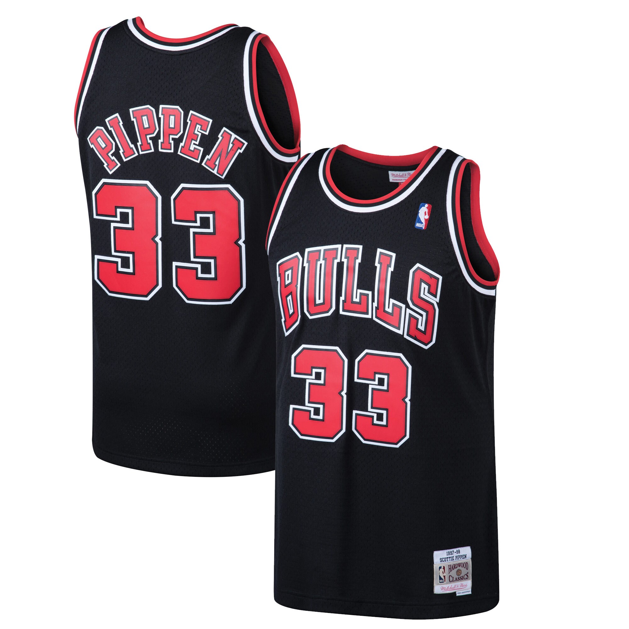 NBA men8217s chicago bulls scottie pippen mitchell amp ness black 199798 hardwood classics swingman jersey Collection - Official Jerseys & Hats | NBA Store