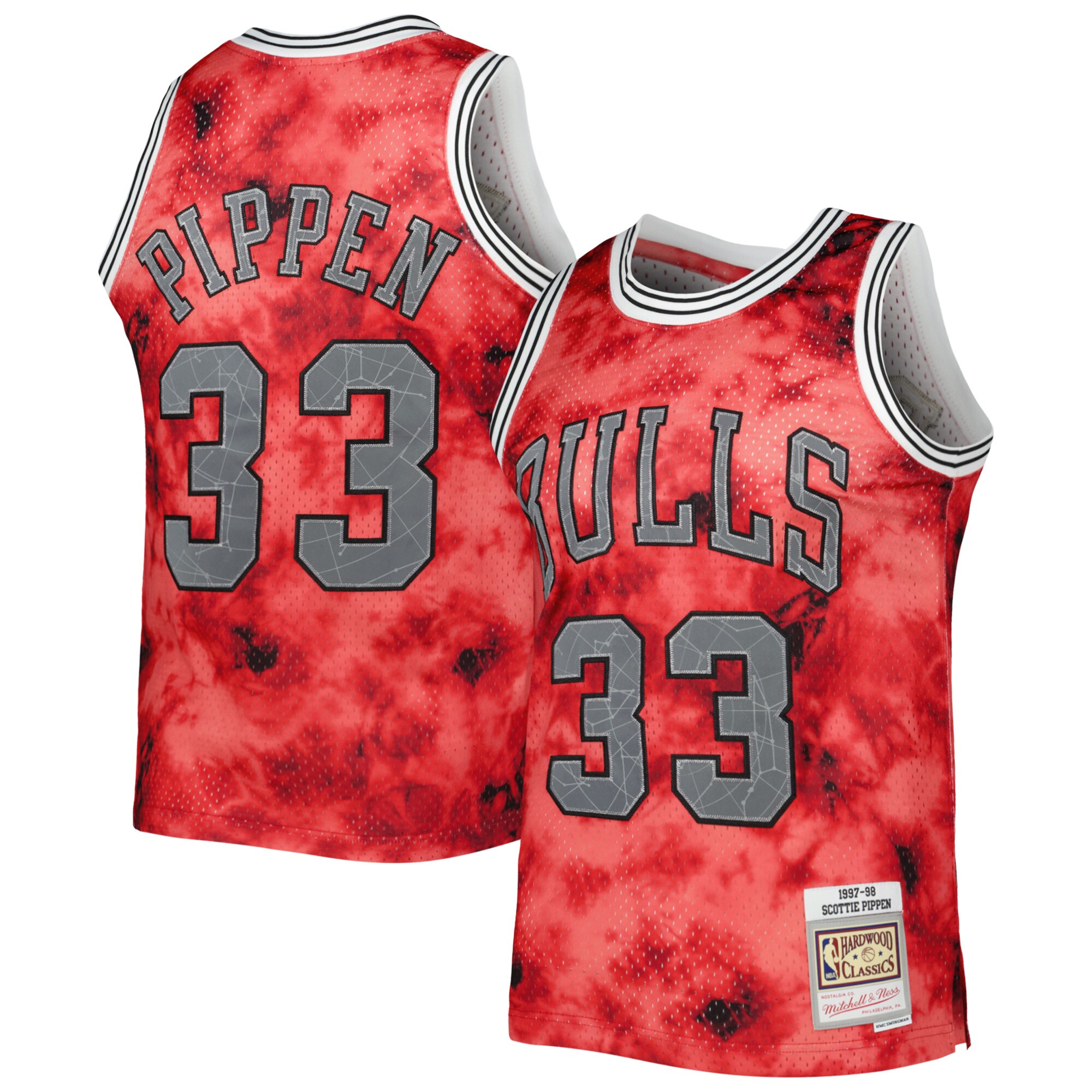 NBA men8217s chicago bulls scottie pippen mitchell amp ness red 199798 galaxy swingman jersey Collection - Official Jerseys & Hats | NBA Store