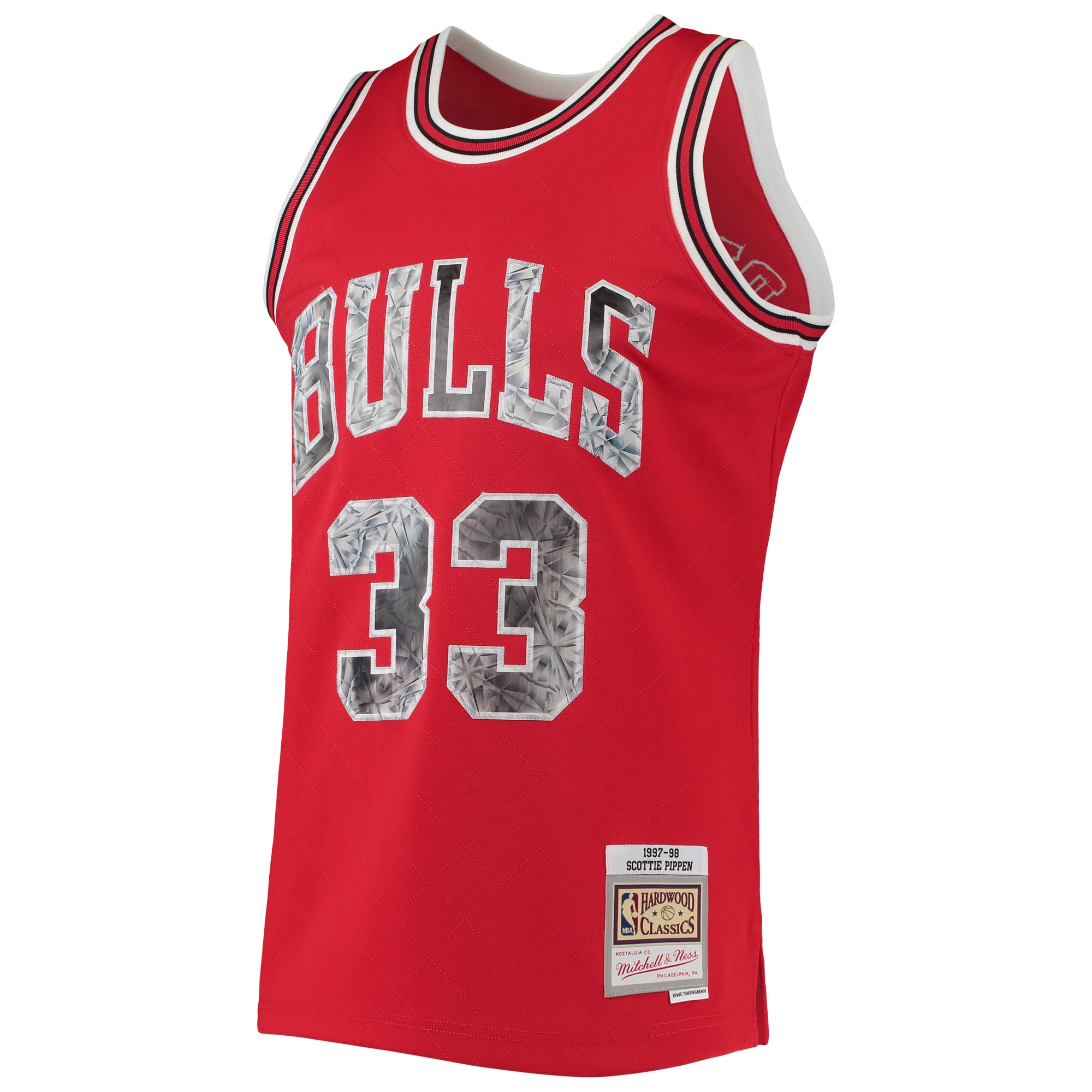 NBA men8217s chicago bulls scottie pippen mitchell amp ness red 199798 hardwood classics nba 75th anniversary diamond swingman jersey Collection - Official Jerseys & Hats | NBA Store