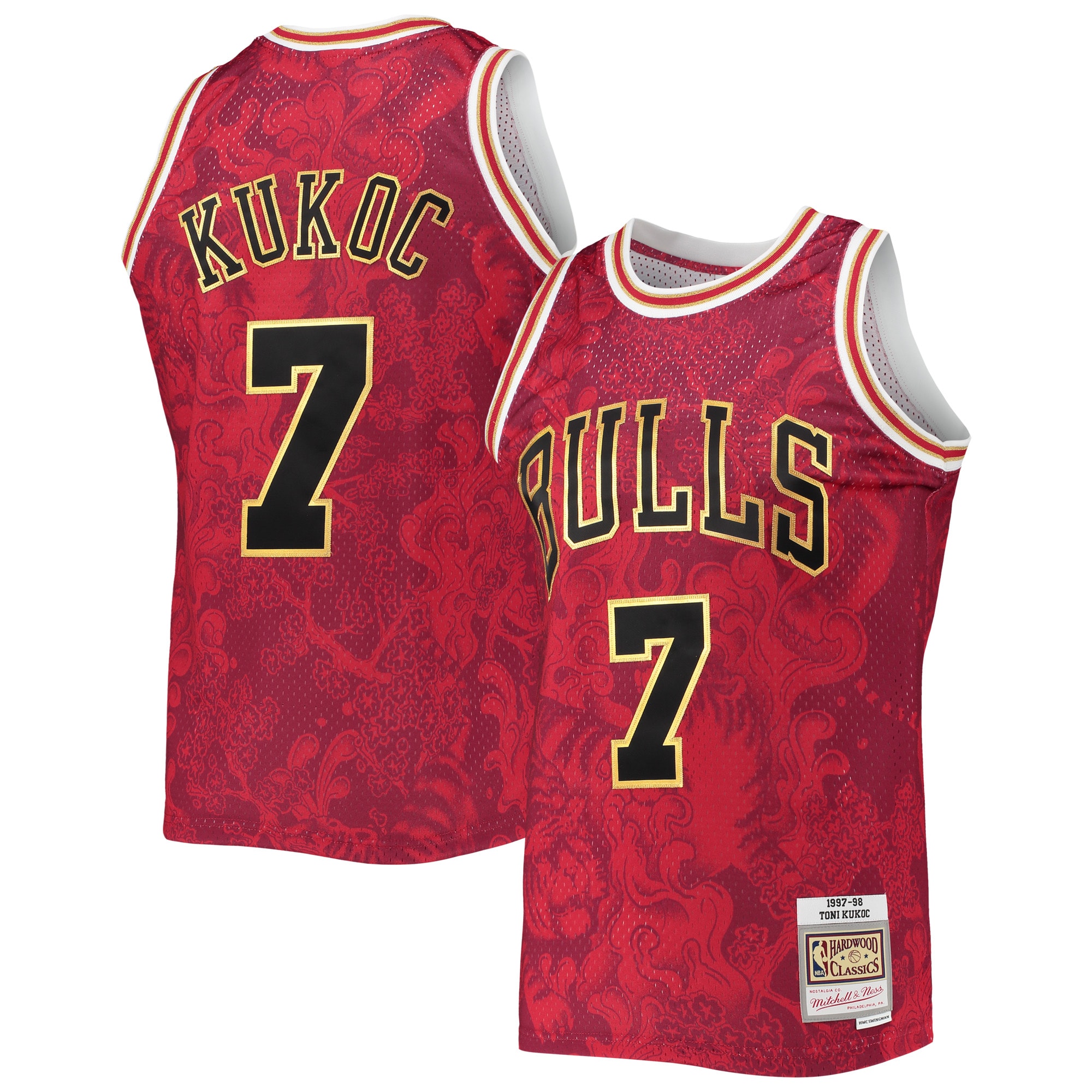 NBA men8217s chicago bulls toni kukoc mitchell amp ness red hardwood classics 199798 lunar new year swingman jersey Collection - Official Jerseys & Hats | NBA Store