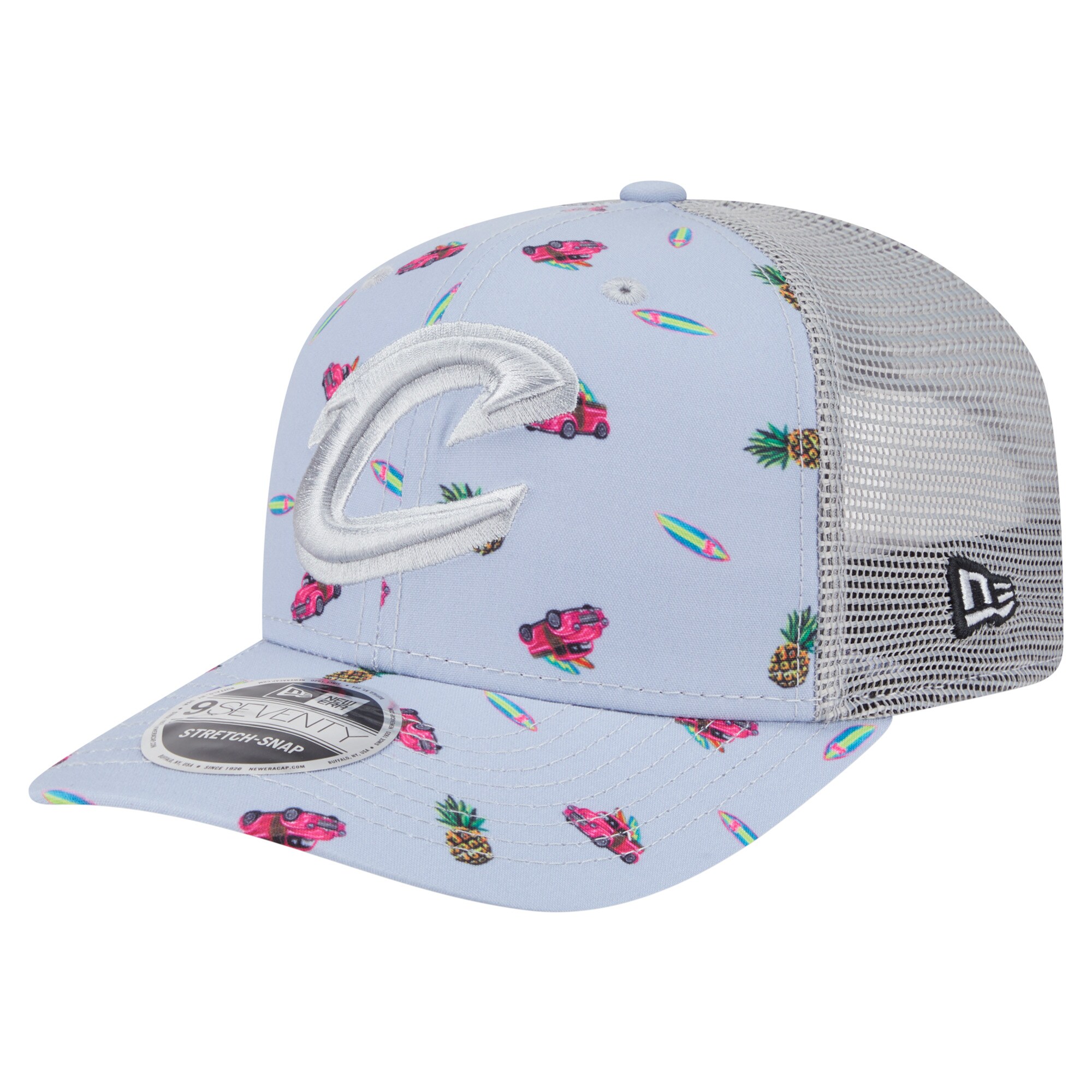 NBA men8217s cleveland cavaliers new era light bluegray adventure aloha pattern 9seventy stretch-snap hat Collection - Official Jerseys & Hats | NBA Store
