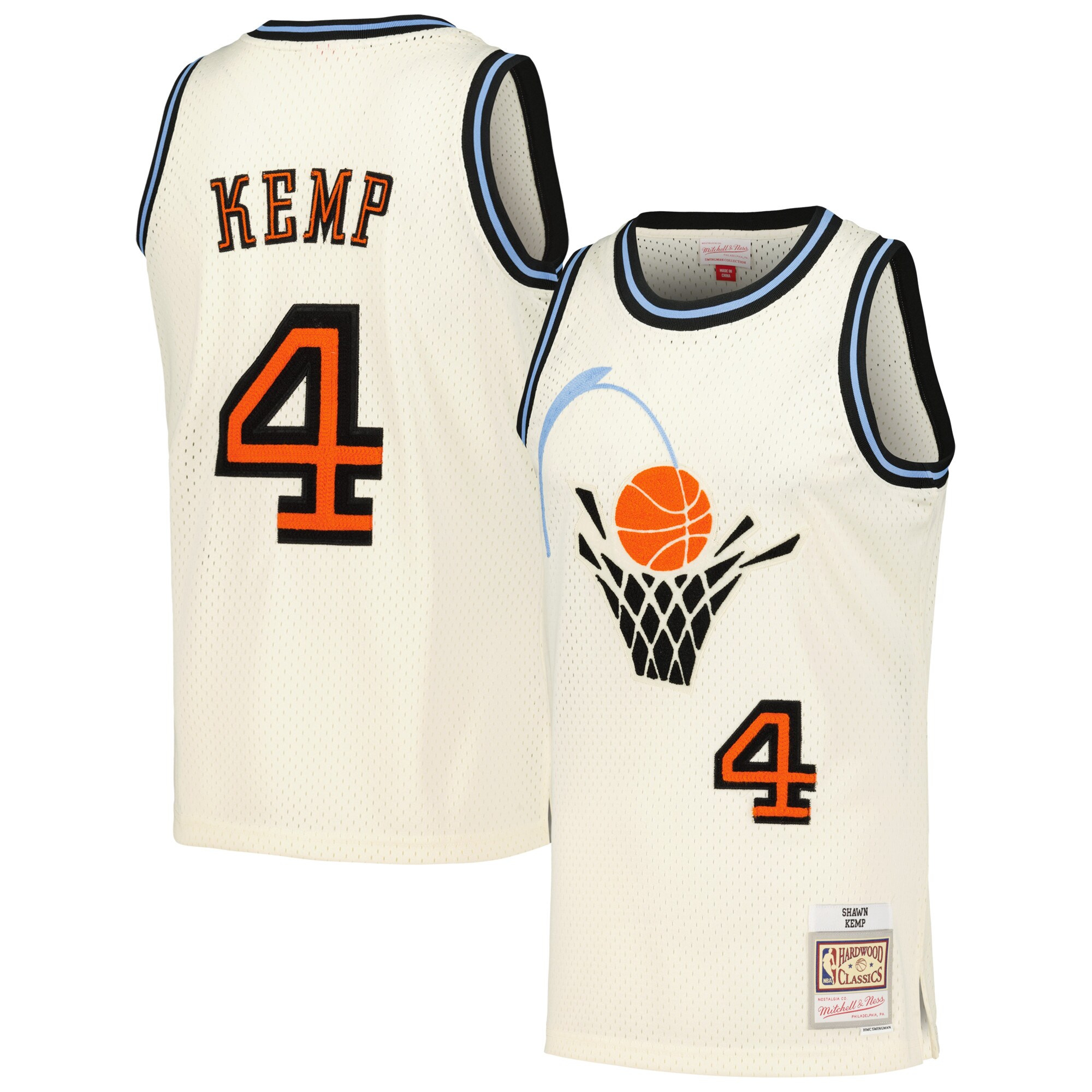 NBA men8217s cleveland cavaliers shawn kemp mitchell amp ness cream chainstitch swingman jersey Collection - Official Jerseys & Hats | NBA Store