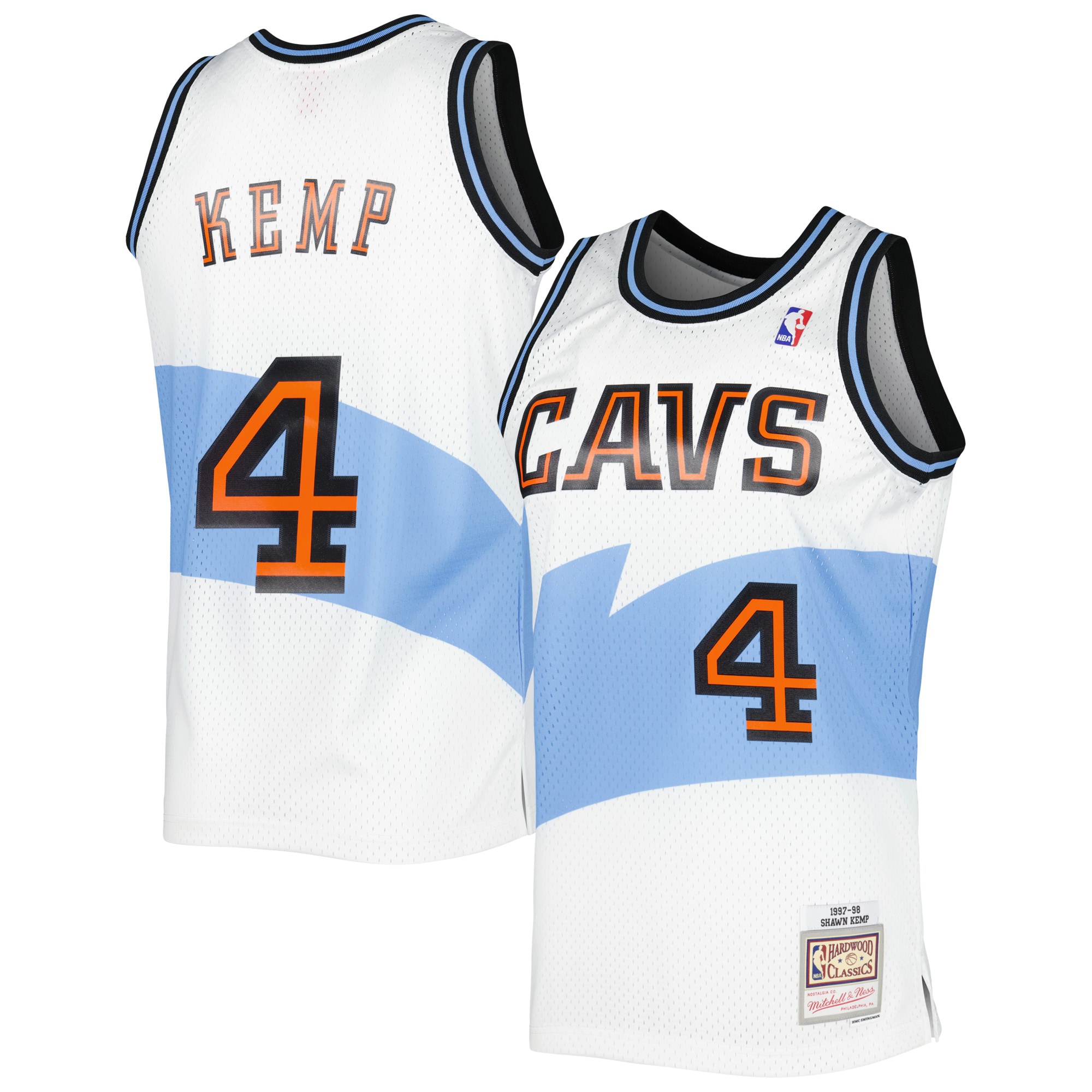 NBA men8217s cleveland cavaliers shawn kemp mitchell amp ness white hardwood classics swingman jersey Collection - Official Jerseys & Hats | NBA Store