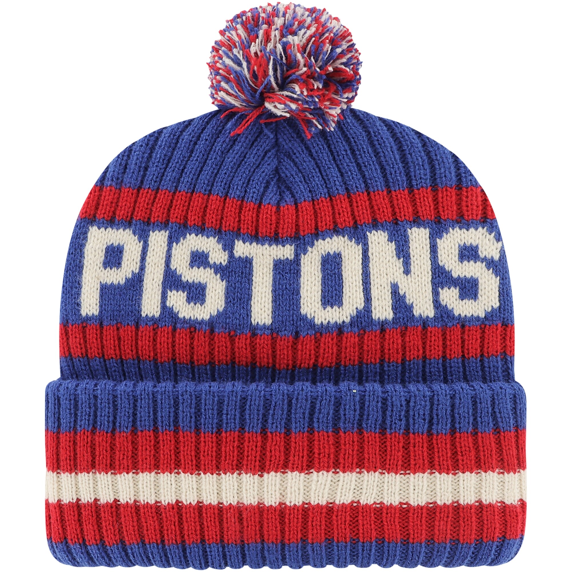 NBA men8217s detroit pistons 821747 blue bering cuffed knit hat with pom Collection - Official Jerseys & Hats | NBA Store