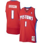 NBA men8217s detroit pistons allen iverson mitchell amp ness red 200809 hardwood classics swingman jersey Collection - Official Jerseys & Hats | NBA Store