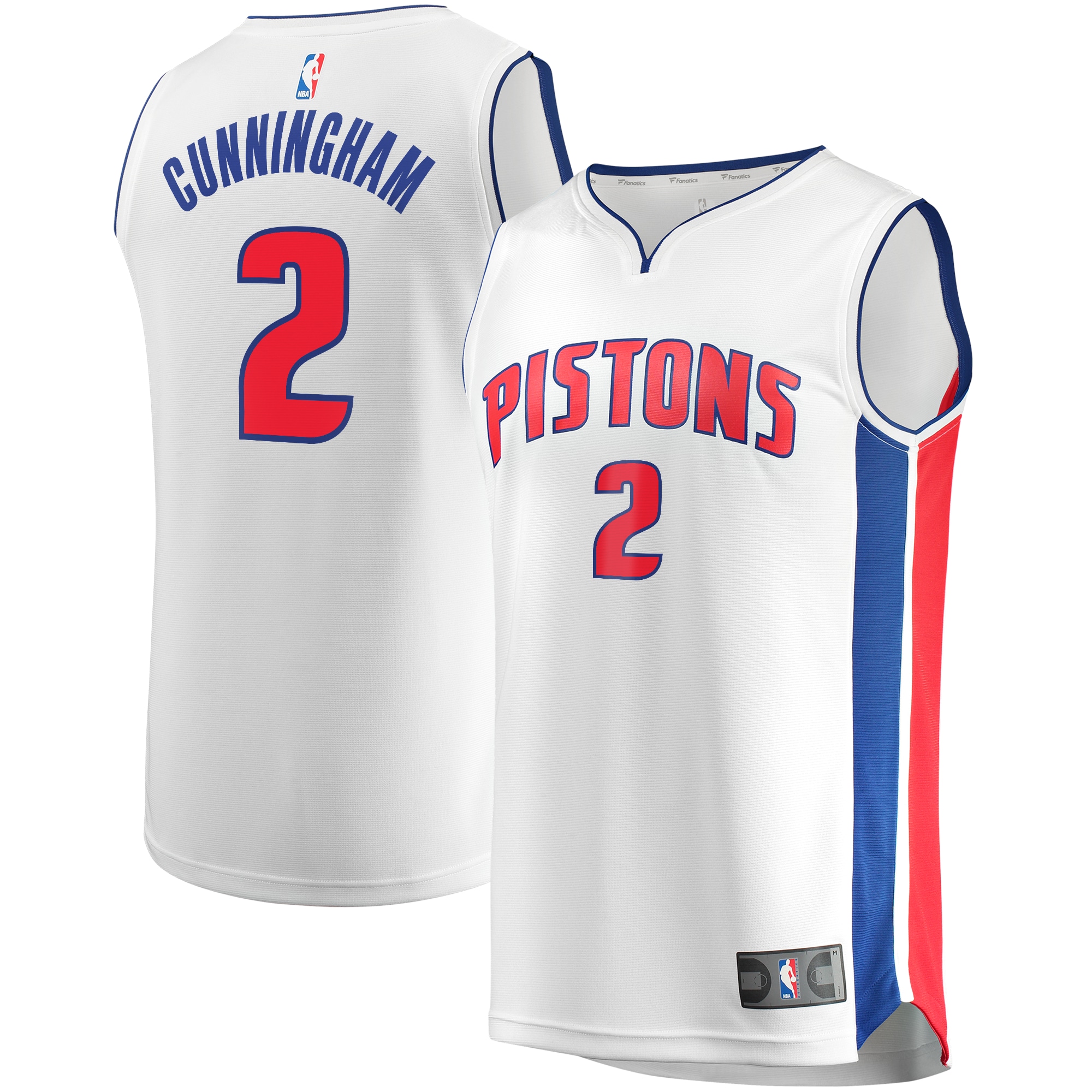 NBA men8217s detroit pistons cade cunningham fanatics white fast break replica jersey – association edition Collection - Official Jerseys & Hats | NBA Store