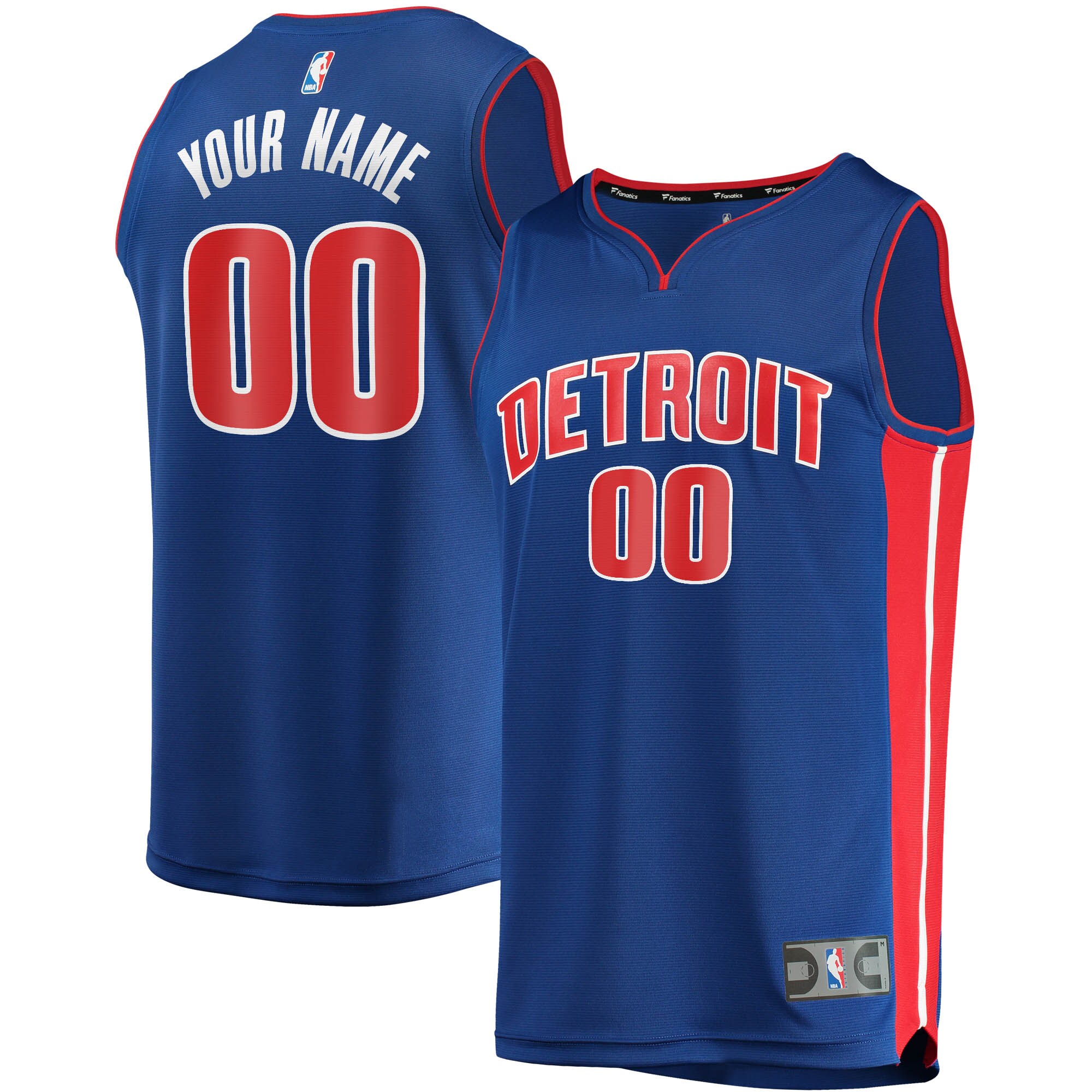 NBA men8217s detroit pistons fanatics blue fast break custom replica jersey – icon edition Collection - Official Jerseys & Hats | NBA Store