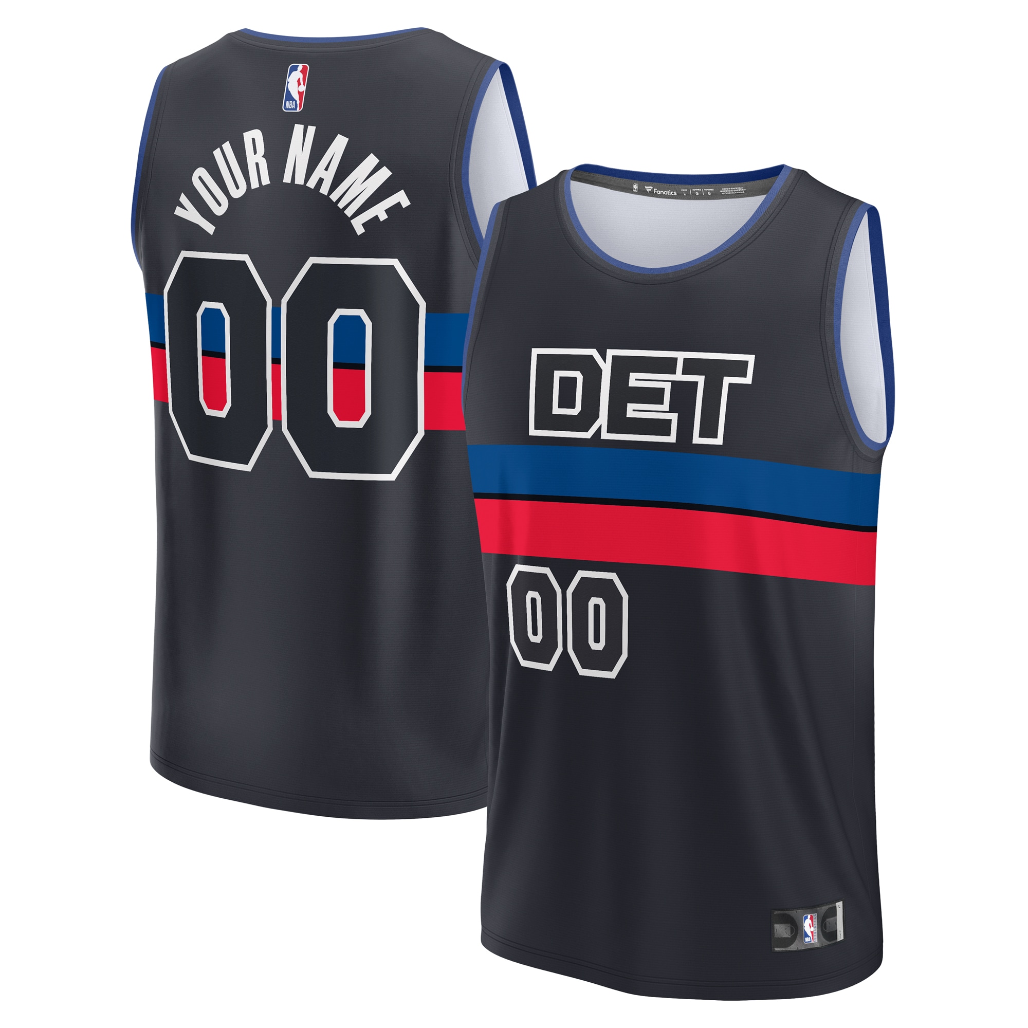NBA men8217s detroit pistons fanatics charcoal fast break custom jersey – statement edition Collection - Official Jerseys & Hats | NBA Store