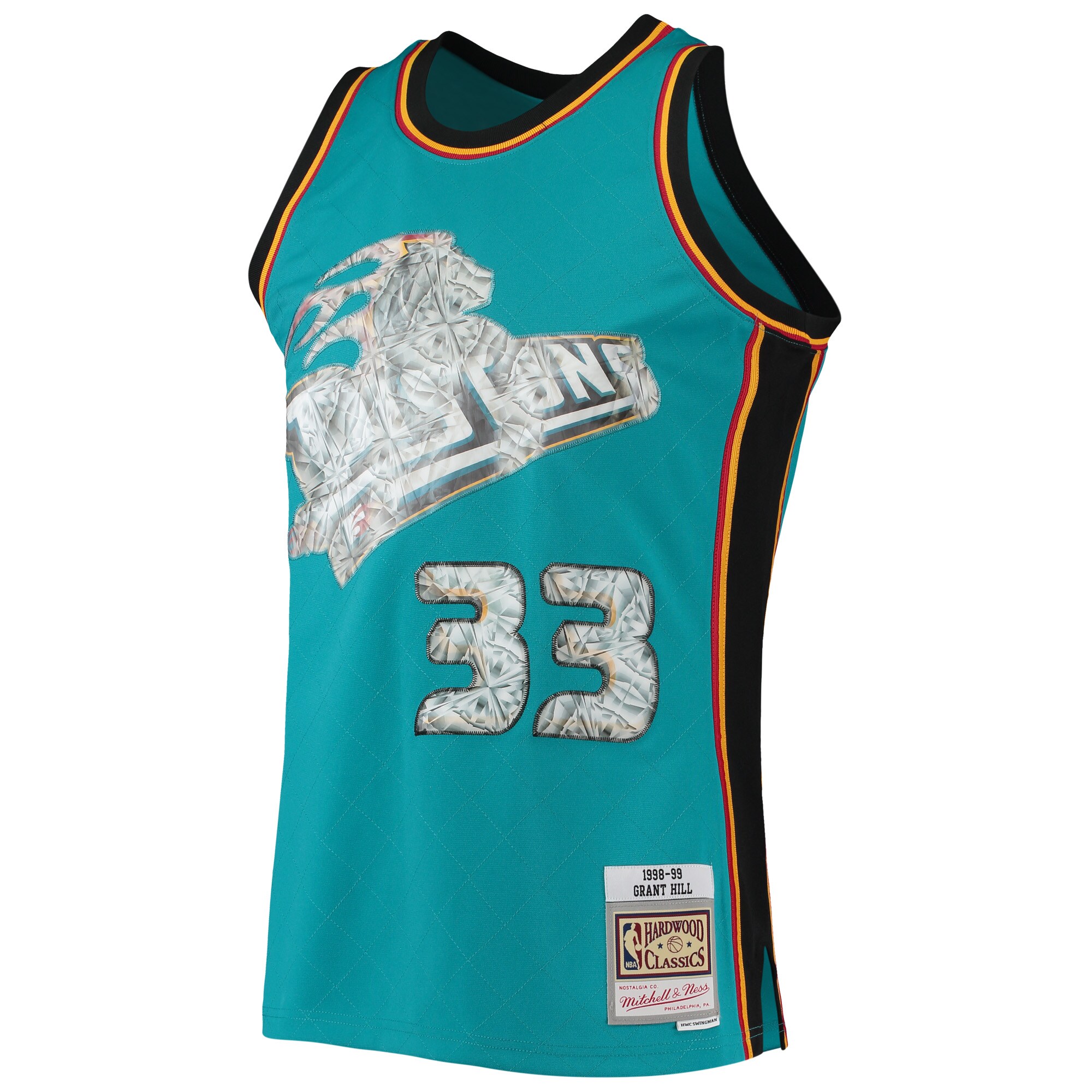 NBA men8217s detroit pistons grant hill mitchell amp ness teal 199899 hardwood classics nba 75th anniversary diamond swingman jersey Collection - Official Jerseys & Hats | NBA Store