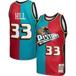 NBA men8217s detroit pistons grant hill mitchell amp ness tealred hardwood classics 199900 split swingman jersey Collection - Official Jerseys & Hats | NBA Store