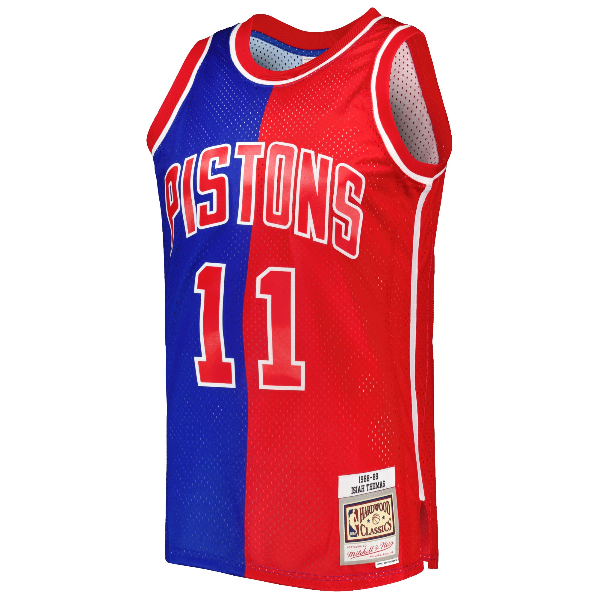 NBA men8217s detroit pistons isiah thomas mitchell amp ness bluered hardwood classics 198889 split swingman jersey Collection - Official Jerseys & Hats | NBA Store