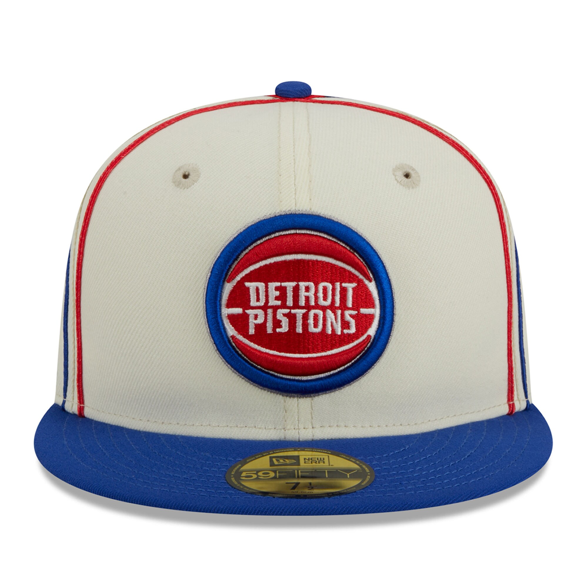 NBA men8217s detroit pistons new era creamblue piping 2-tone 59fifty fitted hat Collection - Official Jerseys & Hats | NBA Store