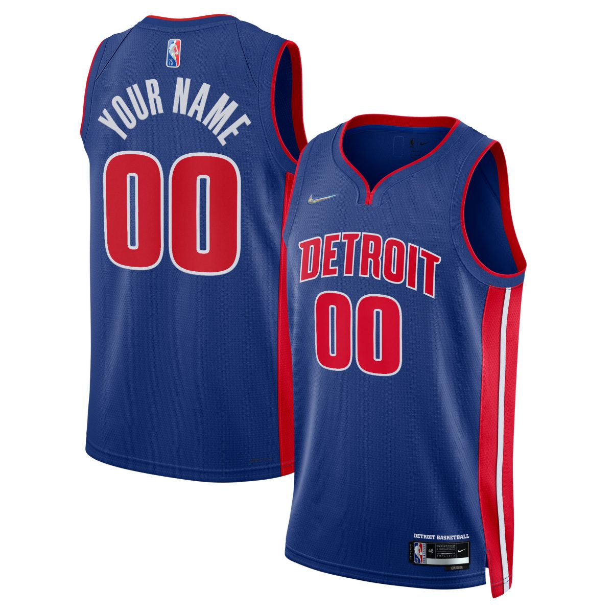 NBA men8217s detroit pistons nike blue 202122 diamond swingman custom jersey – icon edition Collection - Official Jerseys & Hats | NBA Store