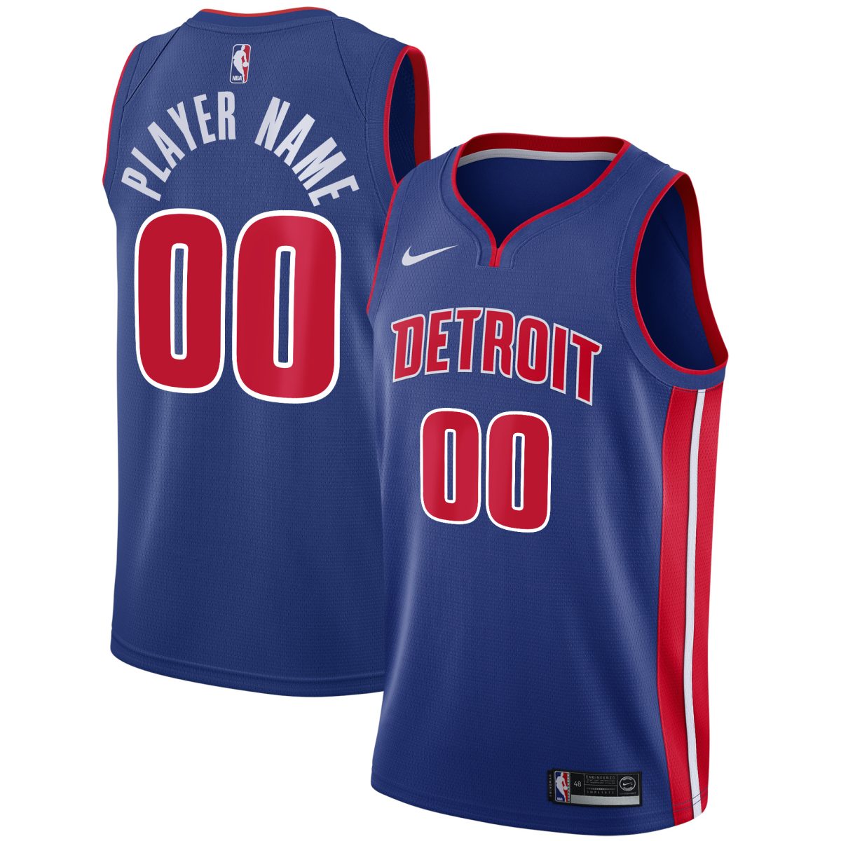 NBA men8217s detroit pistons nike blue swingman custom jersey – icon edition Collection - Official Jerseys & Hats | NBA Store