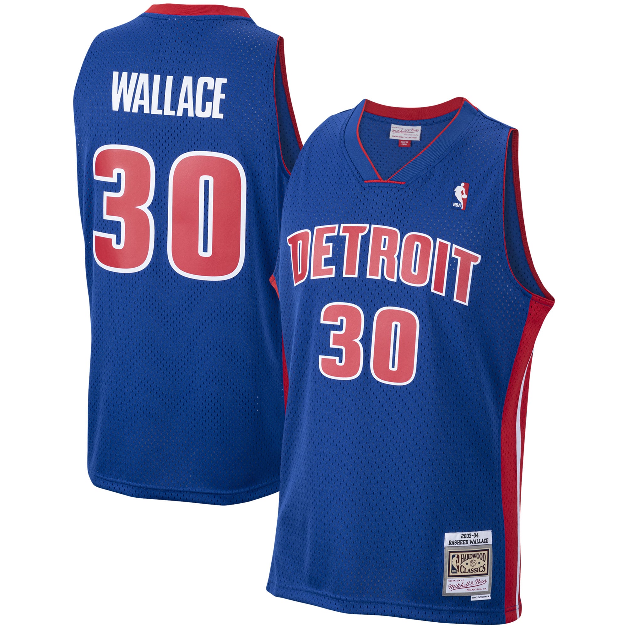 NBA men8217s detroit pistons rasheed wallace mitchell amp ness royal 200304 hardwood classics swingman jersey Collection - Official Jerseys & Hats | NBA Store