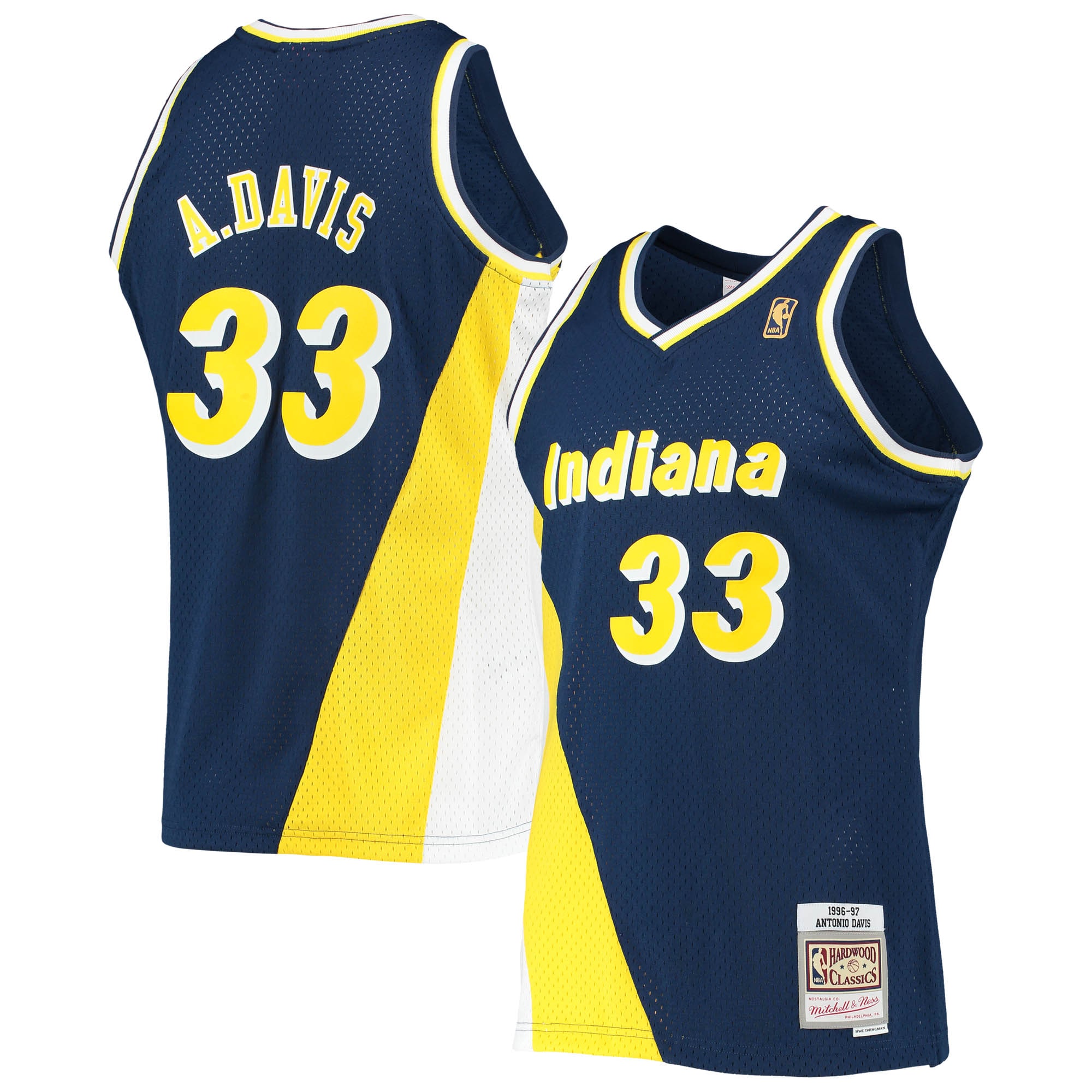NBA men8217s indiana pacers antonio davis mitchell amp ness navy 199697 hardwood classics swingman jersey Collection - Official Jerseys & Hats | NBA Store