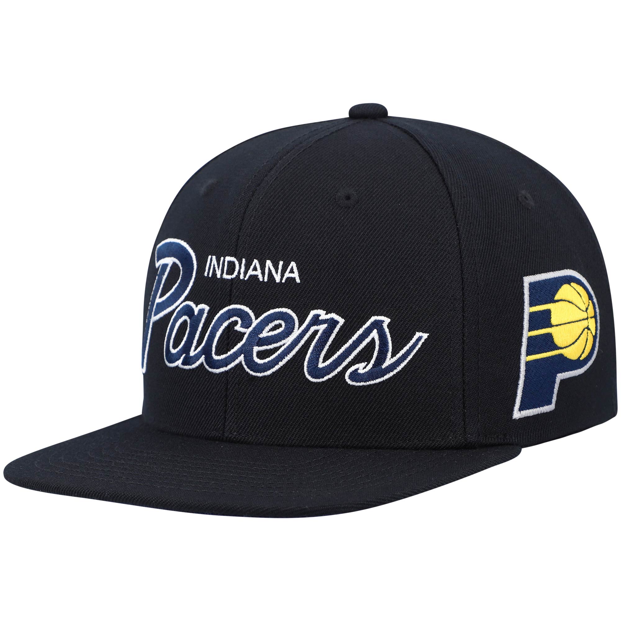 NBA men8217s indiana pacers mitchell amp ness black hardwood classics script 2.0 snapback hat Collection - Official Jerseys & Hats | NBA Store