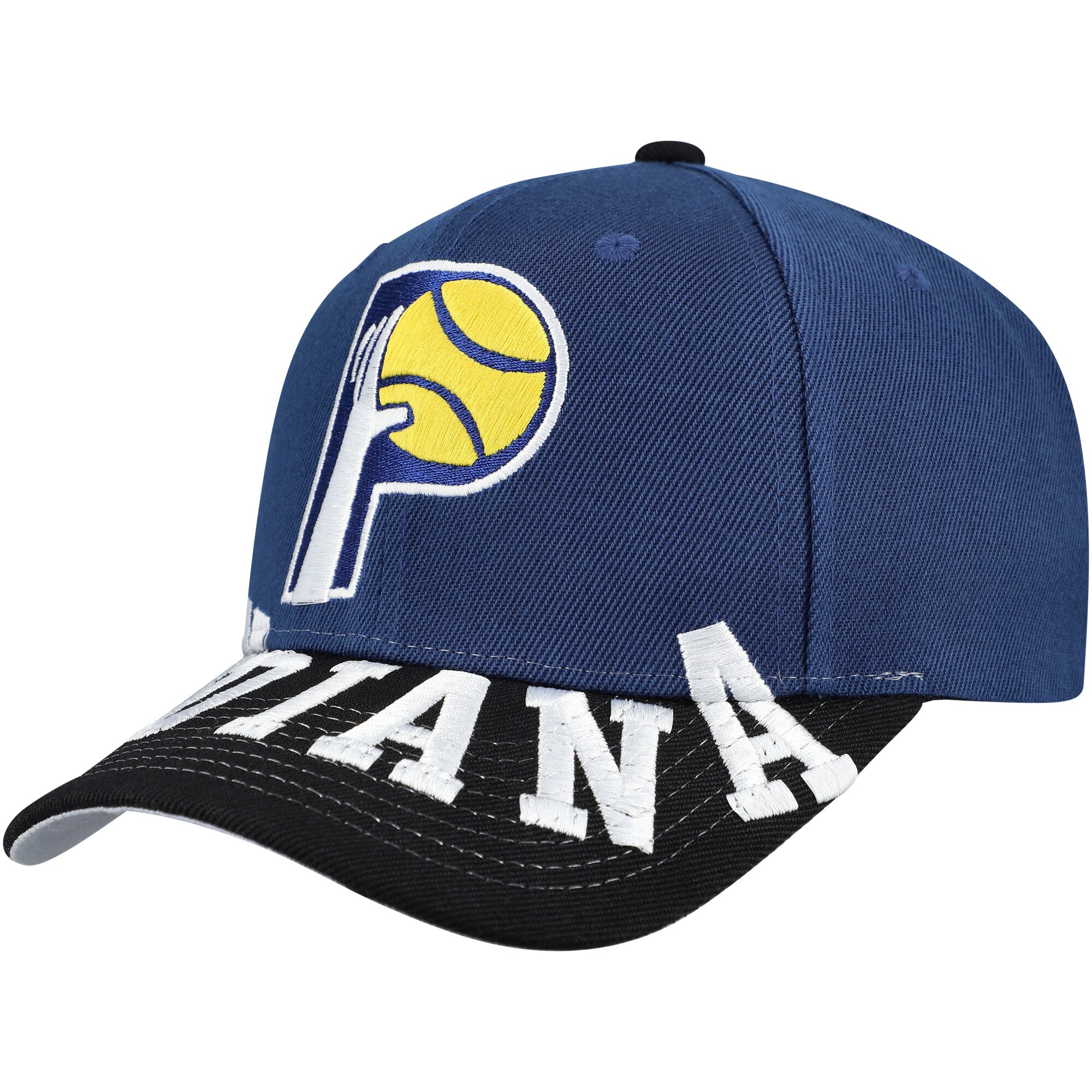 NBA men8217s indiana pacers mitchell amp ness navyblack underarch two-tone pro crown snapback hat Collection - Official Jerseys & Hats | NBA Store