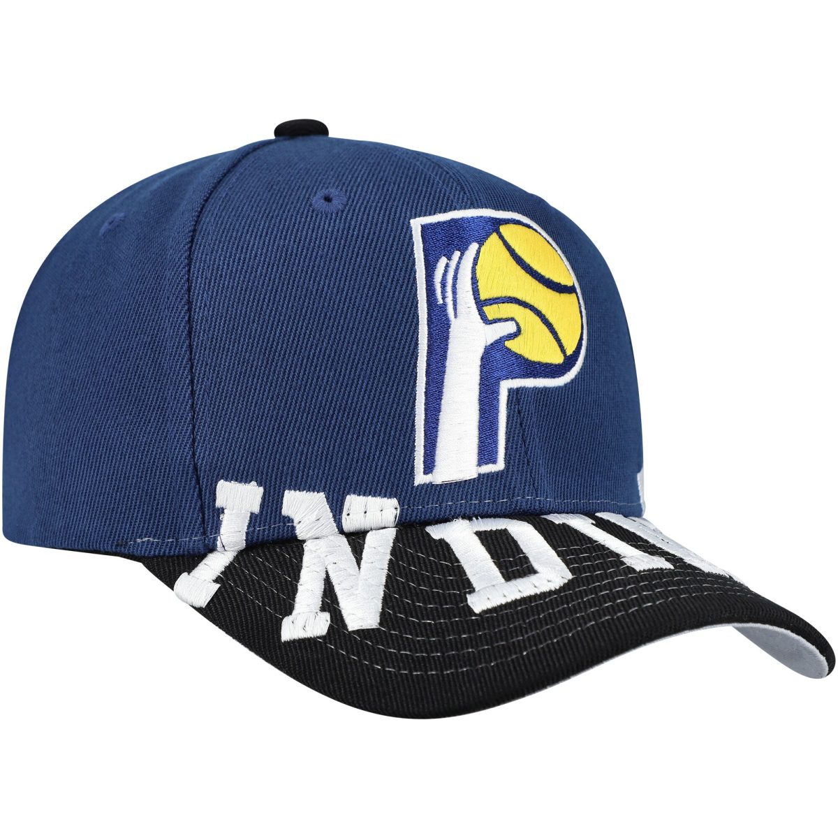 NBA men8217s indiana pacers mitchell amp ness navyblack underarch two-tone pro crown snapback hat Collection - Official Jerseys & Hats | NBA Store